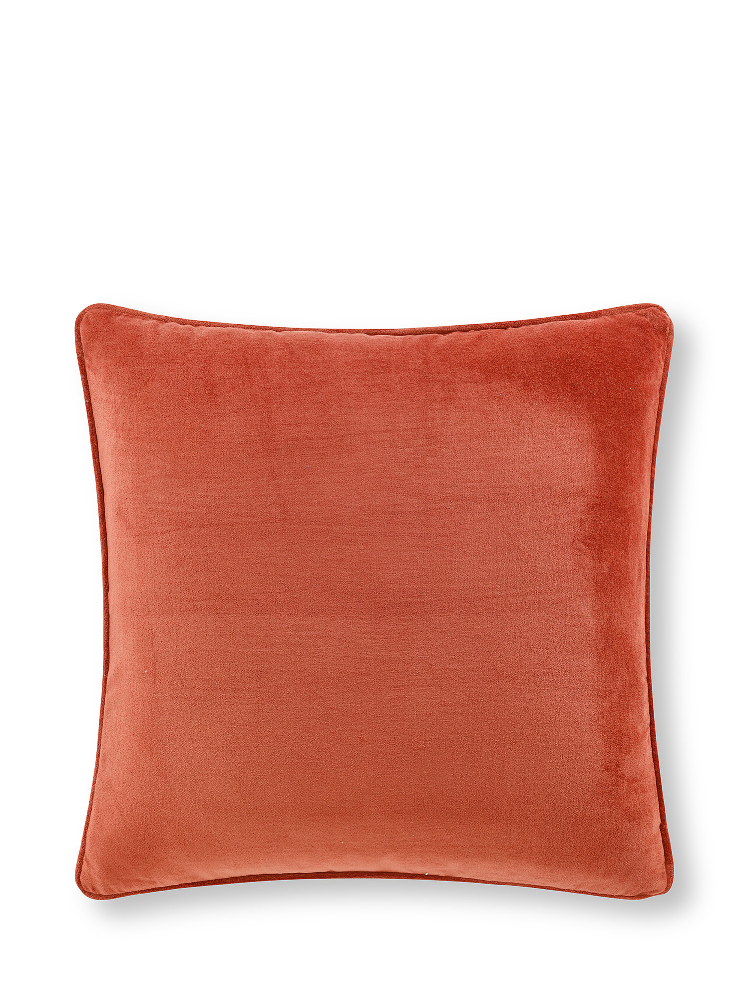 Plain velvet cushion 45x45cm, Brown, large image number 0