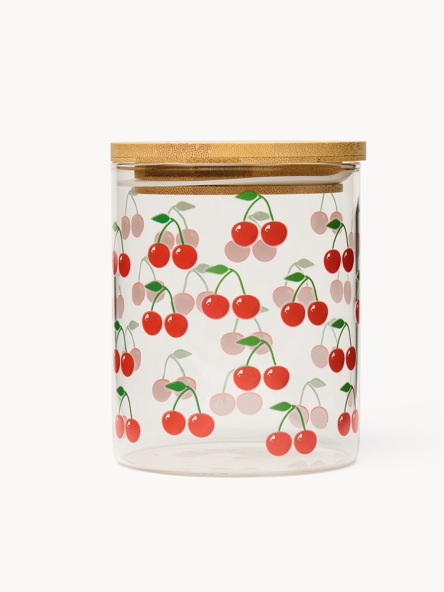 Barattolo in vetro motivo ciliegie - Prezzo di lancio, Trasparente, large image number 0