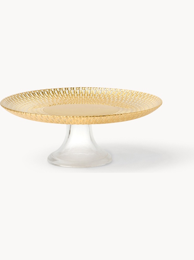 Alzata in vetro lavorato