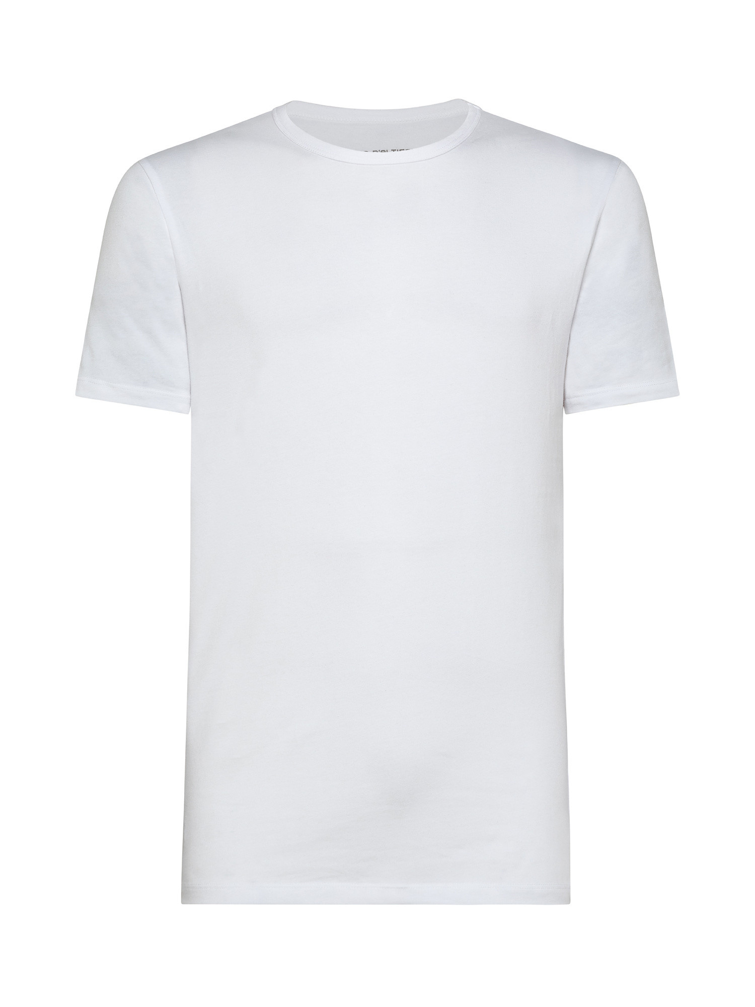 Set 2 t-shirt girocollo cotone tinta unita, Bianco, large
