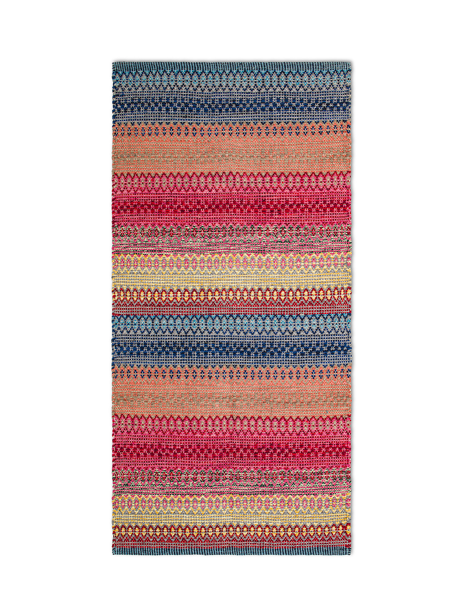 Geometric pattern cotton kitchen rug, Multicolor, large image number 0