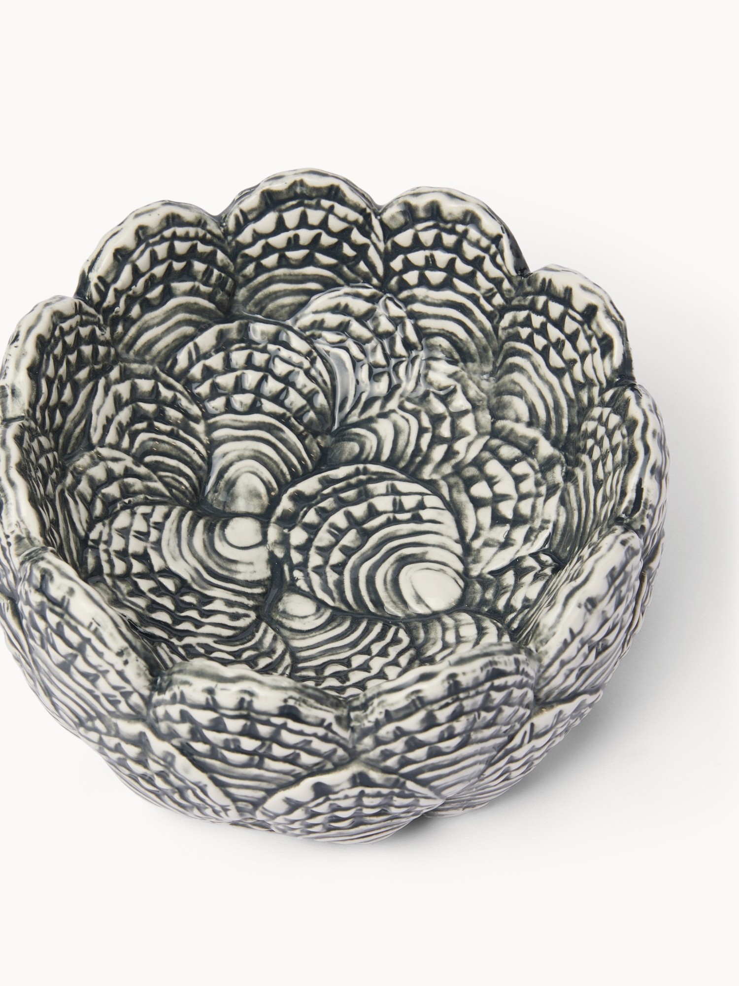 Coppa in ceramica dettaglio ostriche, Bianco/Grigio, large image number 1