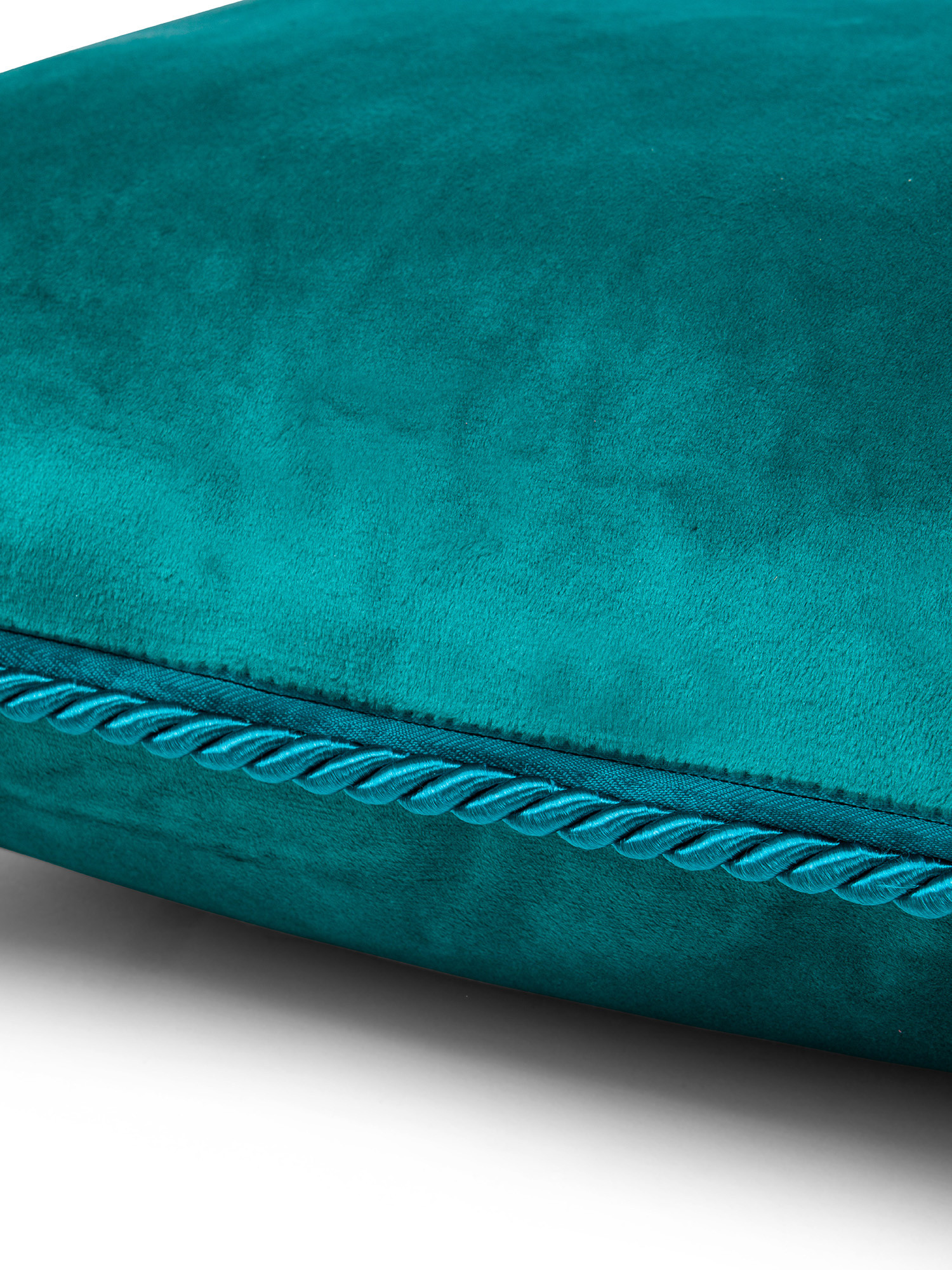 Solid color velvet cushion 45X45cm, Teal, large image number 2