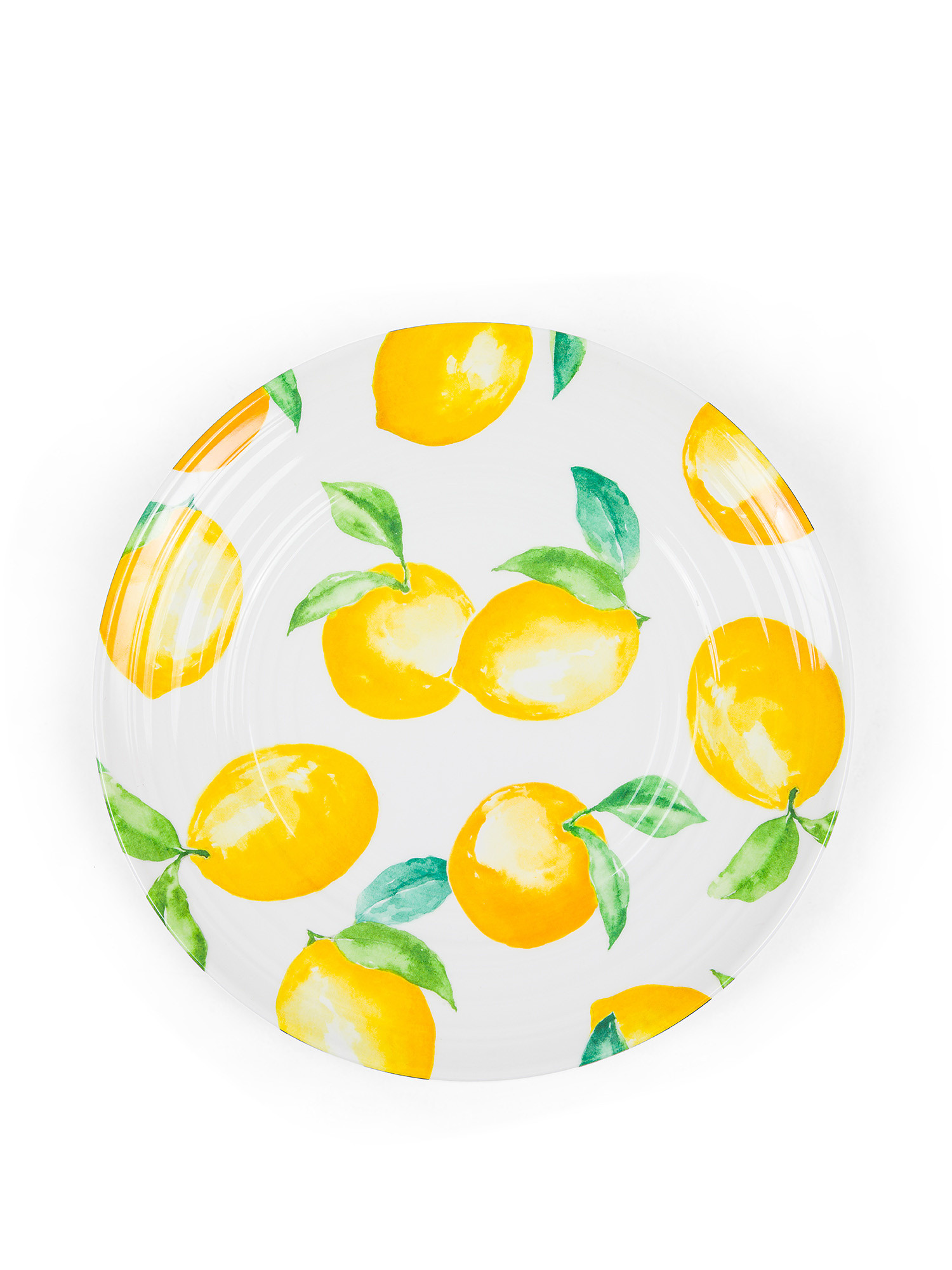 Melamine dinner plate with lemon motif, White, large image number 0
