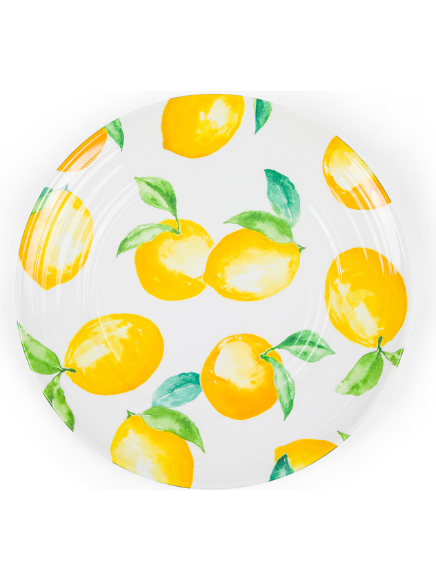 Piatto piano melammina motivo limoni