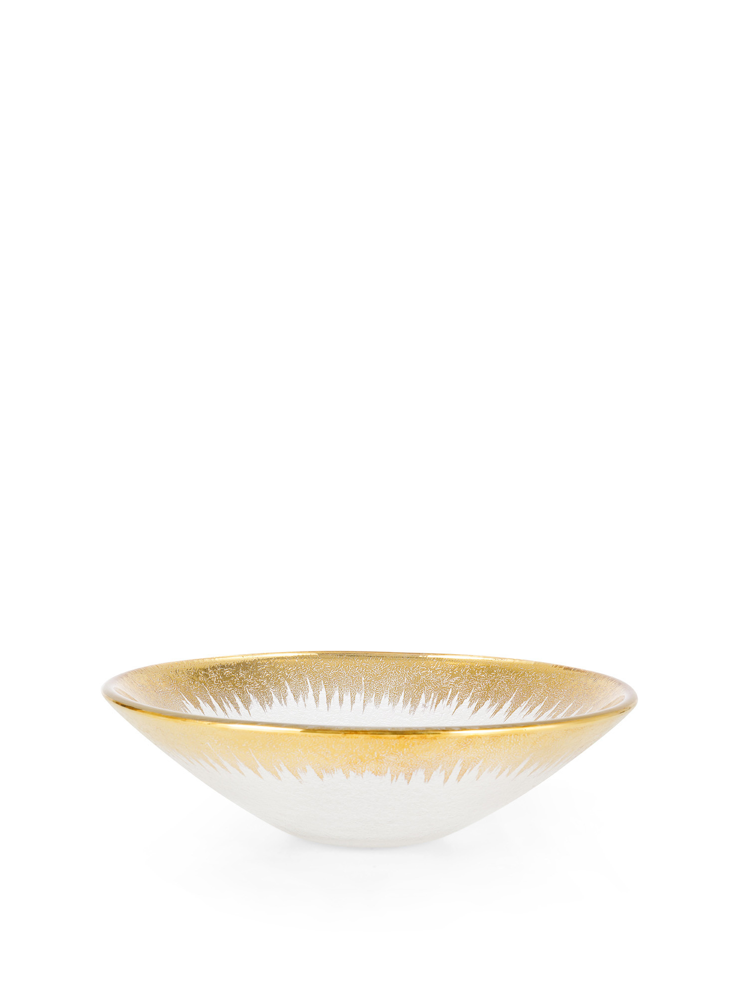 Glass cup with shaded gold edge, Transparent, large image number 0