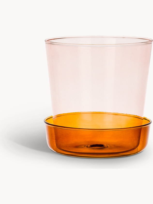 Vaso con piattino in vetro borosilicato
