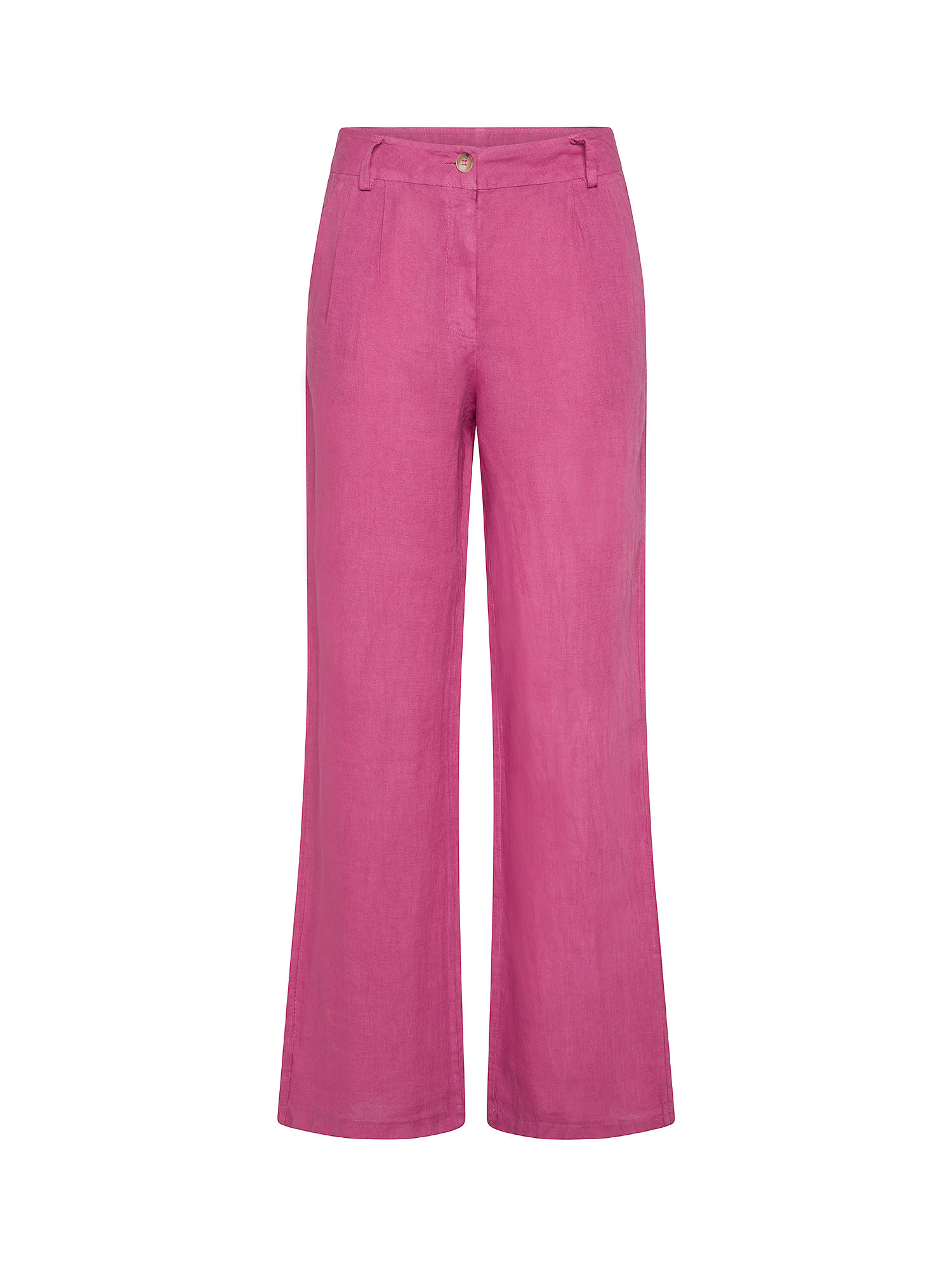 Koan - Linen trousers with pleats, Pink, large image number 0