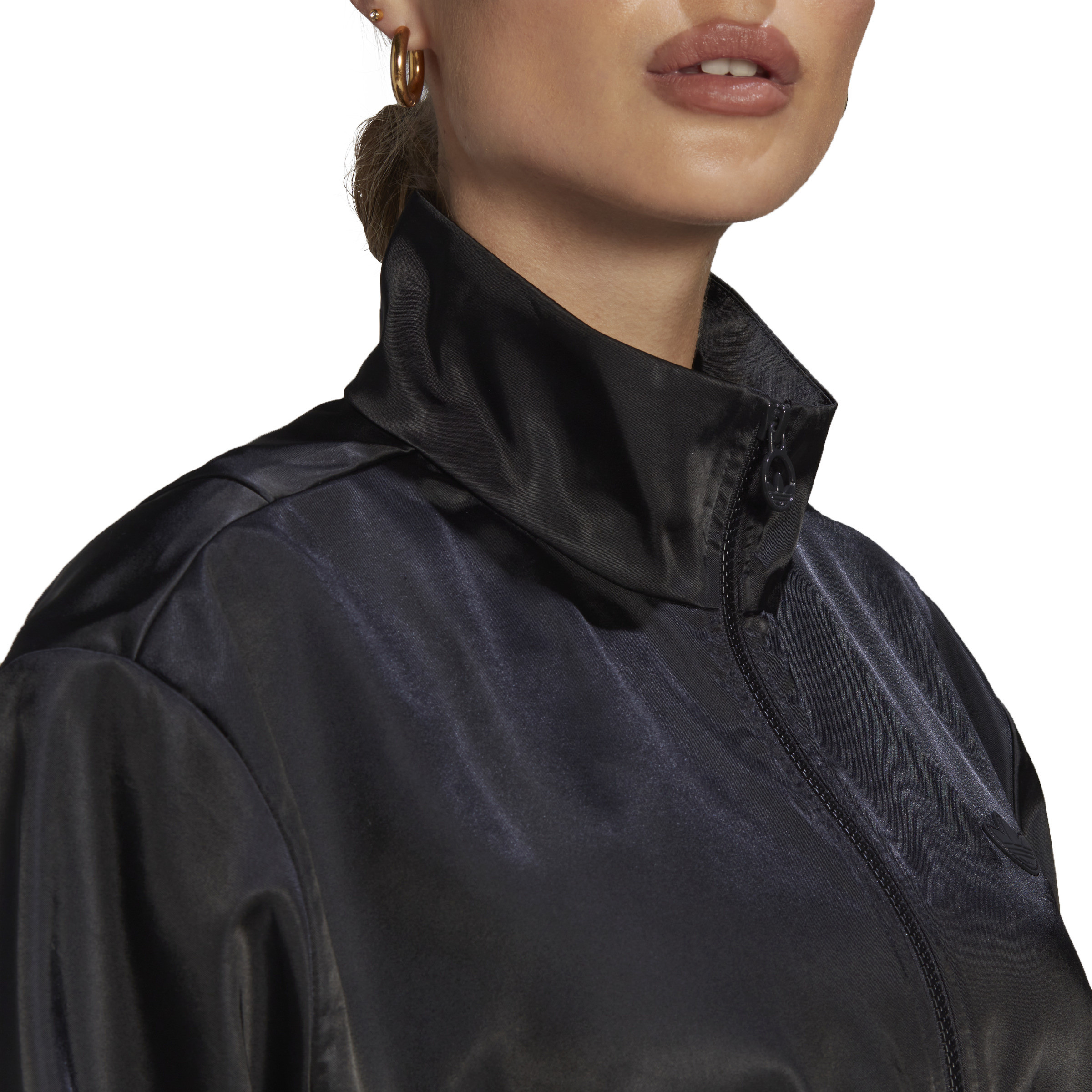 Satin sweatshirt with zip, Black, large image number 5
