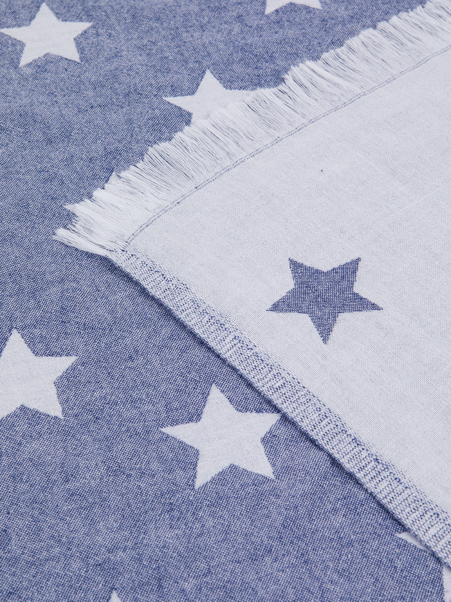 100% cotton hammam beach towel with star motif, Blue, large image number 1