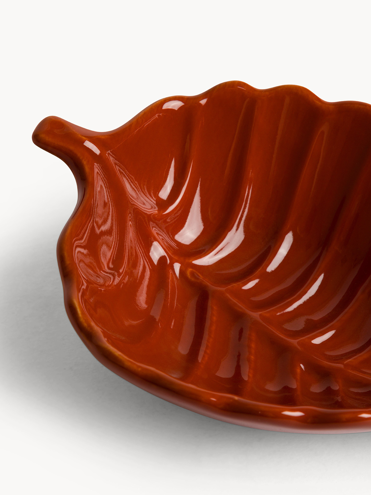 Leaf-patterned stoneware bowl, Multicolor, large image number 1