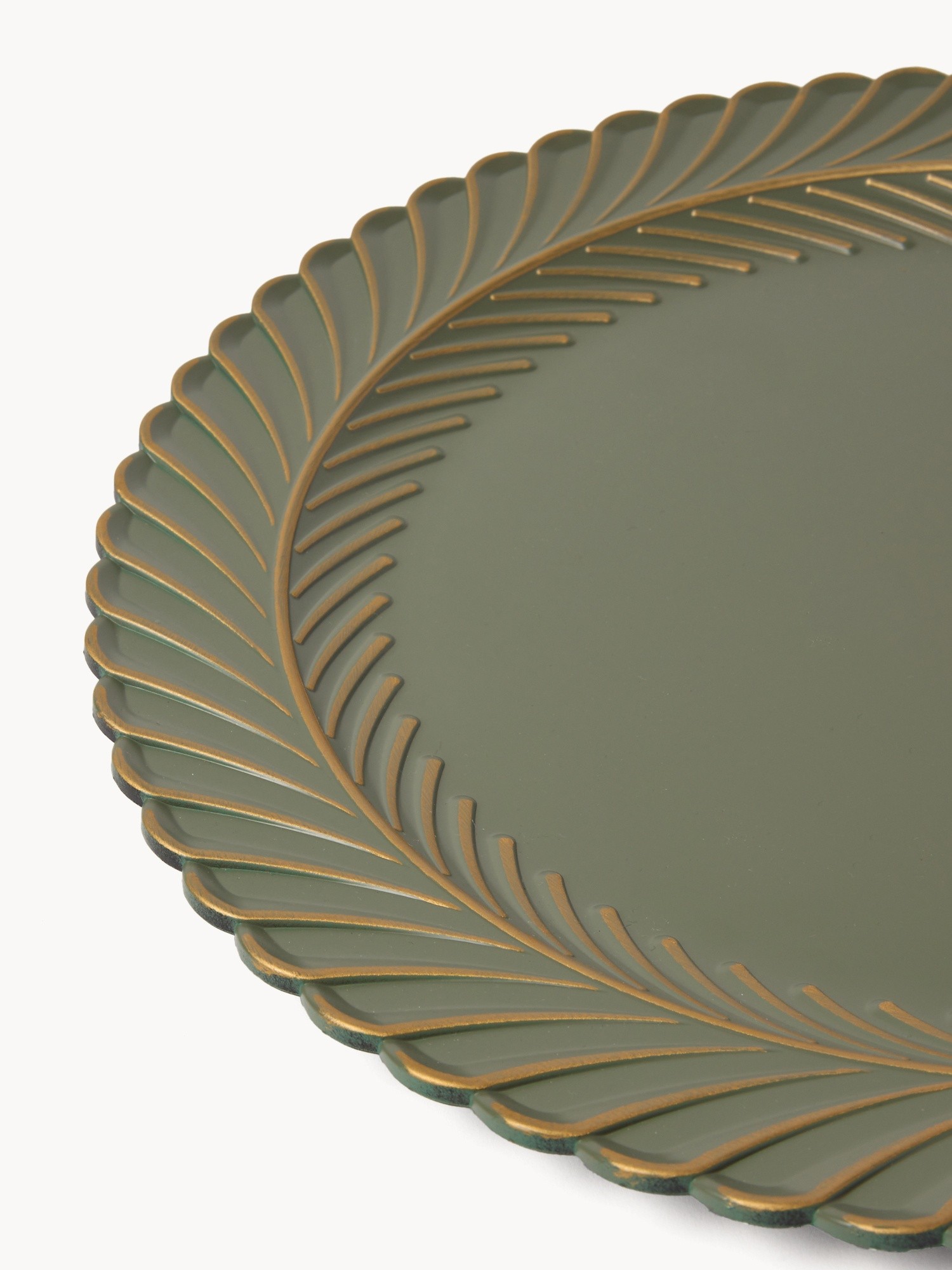 Sottopiatto in plastica con dettagli dorati, Grigio, large image number 1