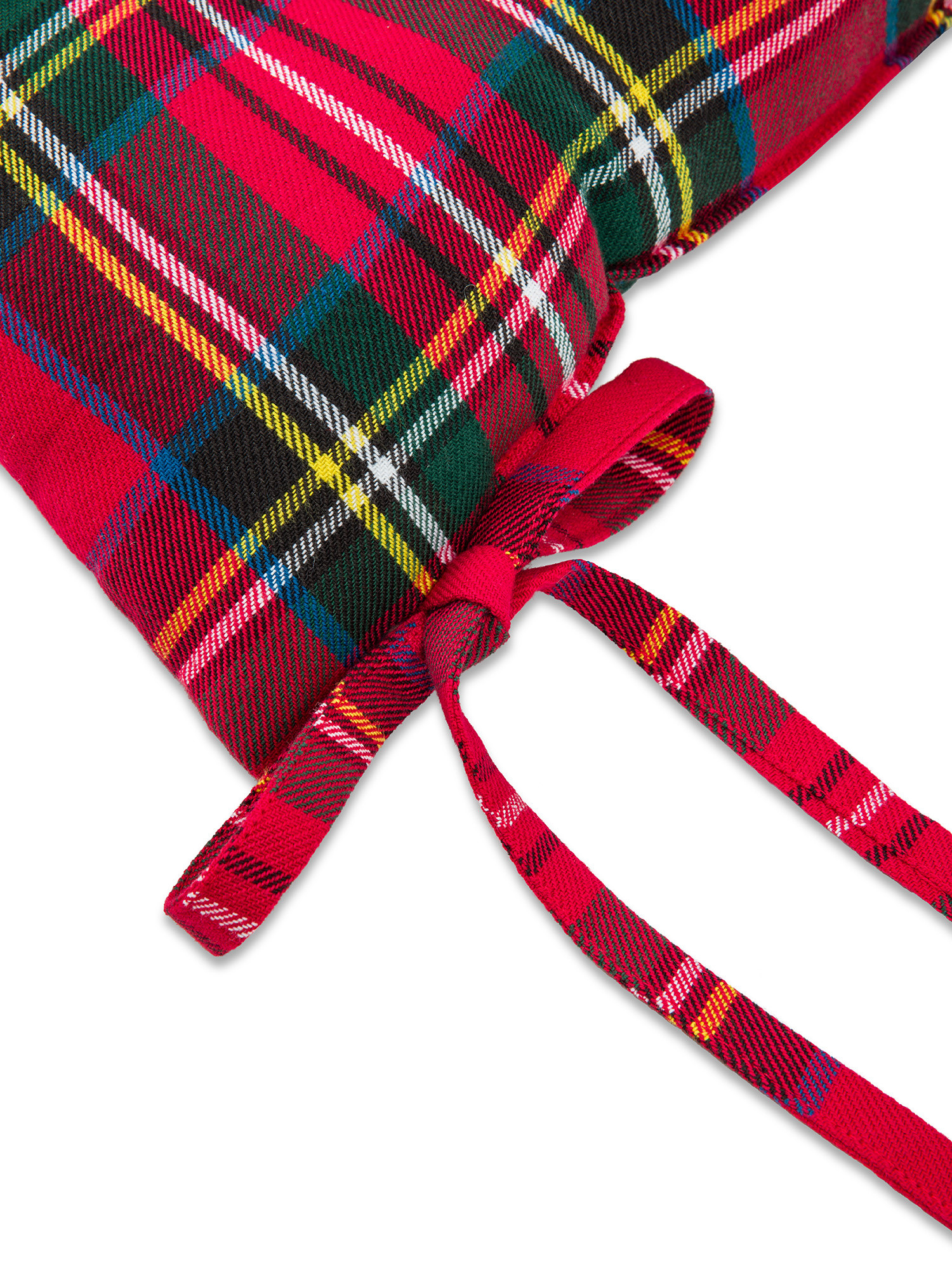 Cuscino da Sedia Tartan in Twill di Cotone, Rosso, large image number 1