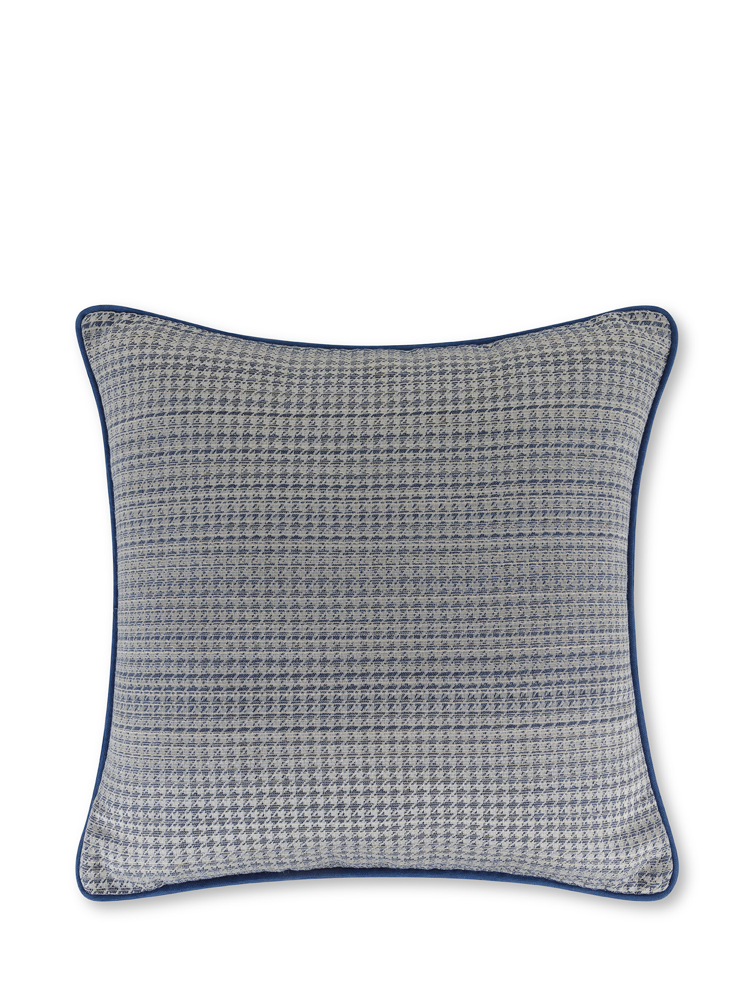 Houndstooth motif jacquard fabric cushion 45x45 cm, Light Grey, large image number 0