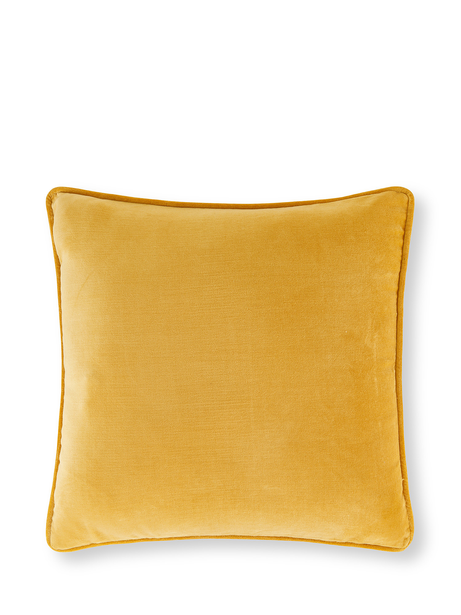 Plain velvet cushion 45x45cm, Yellow, large image number 0
