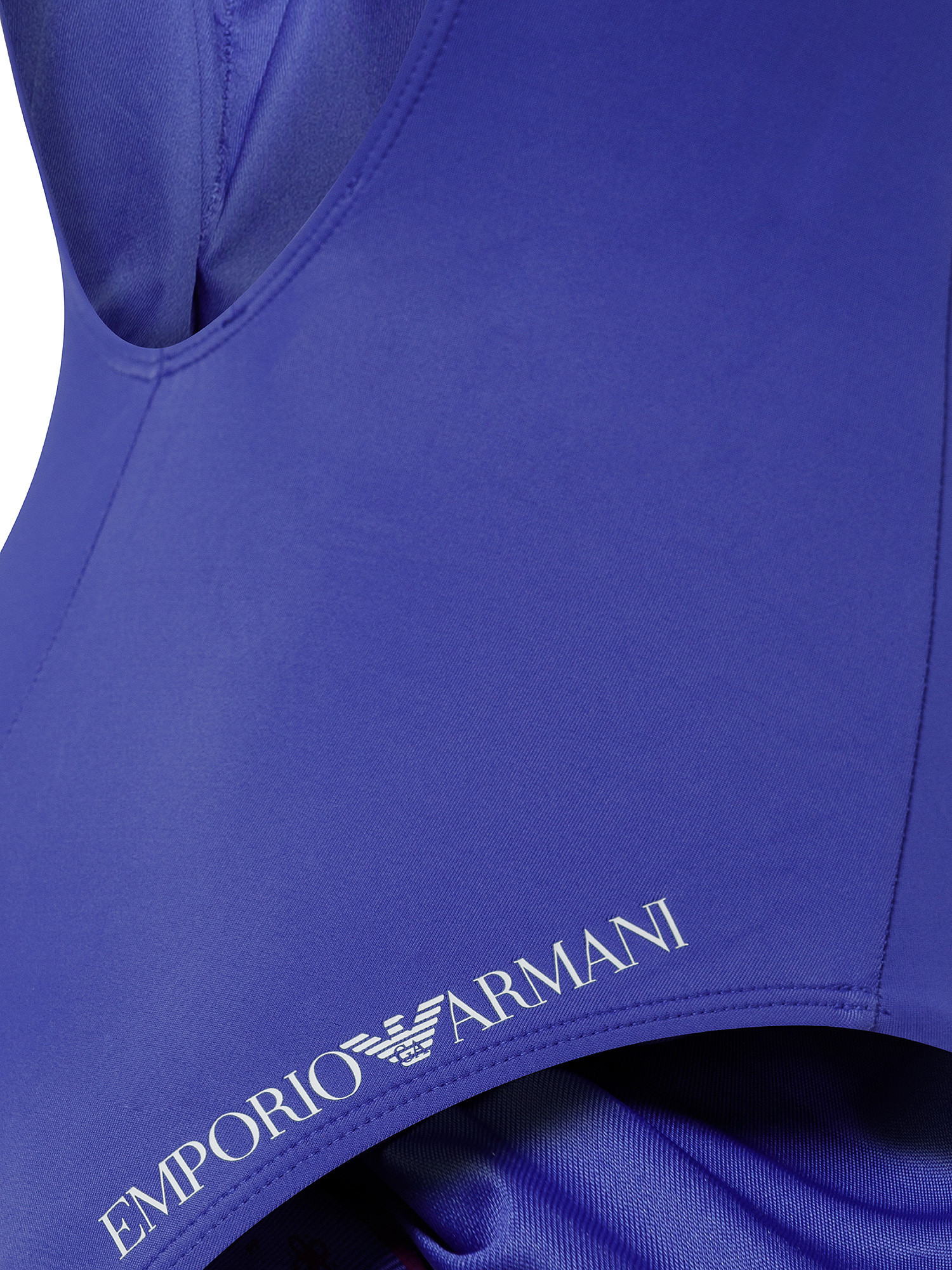 One-piece swimsuit with logo print, Royal Blue, large image number 2