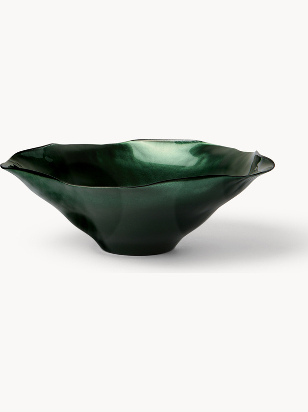 Wavy sprayed glass bowl