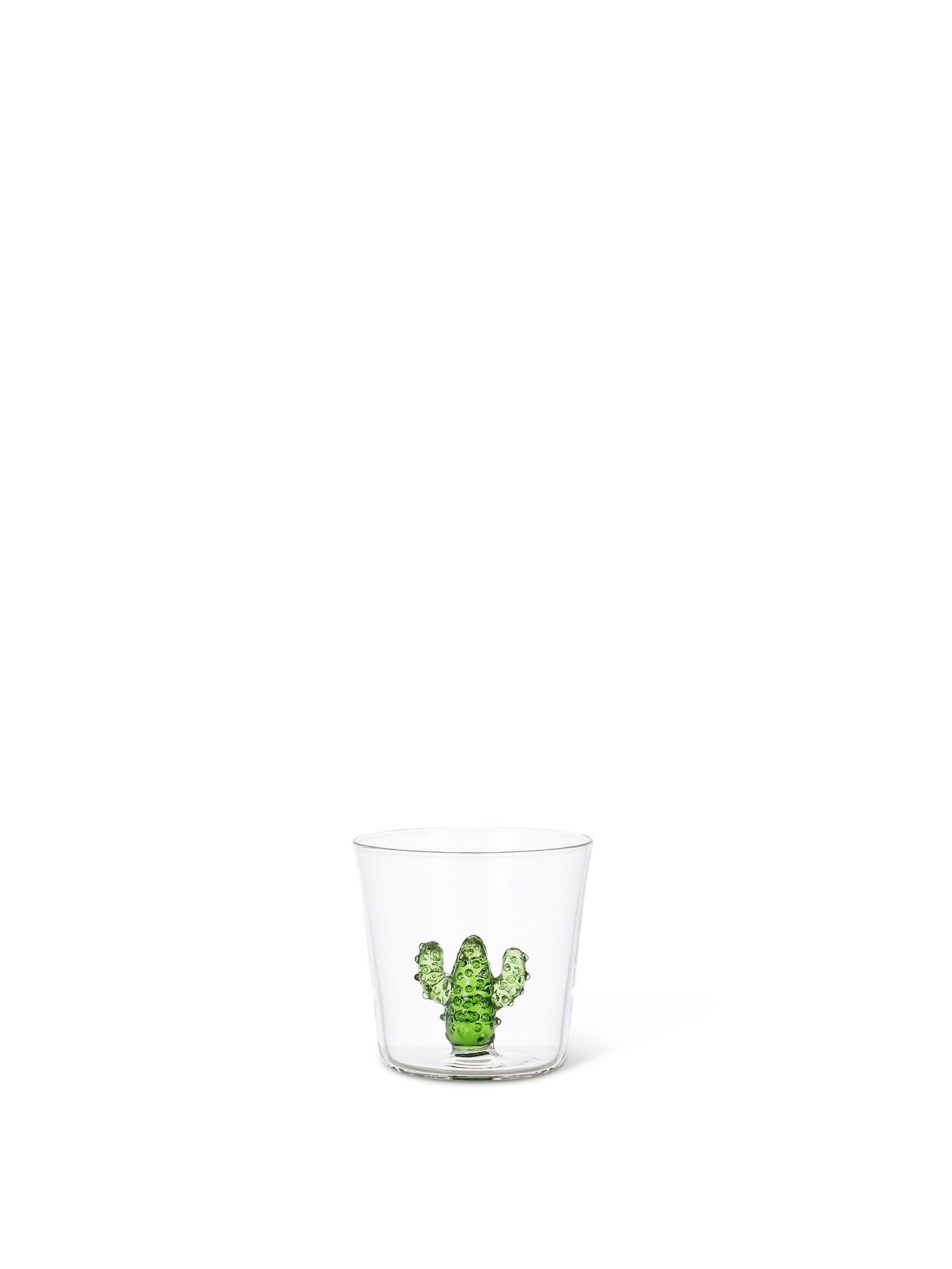 Bicchiere vetro dettaglio cactus, Trasparente, large image number 0