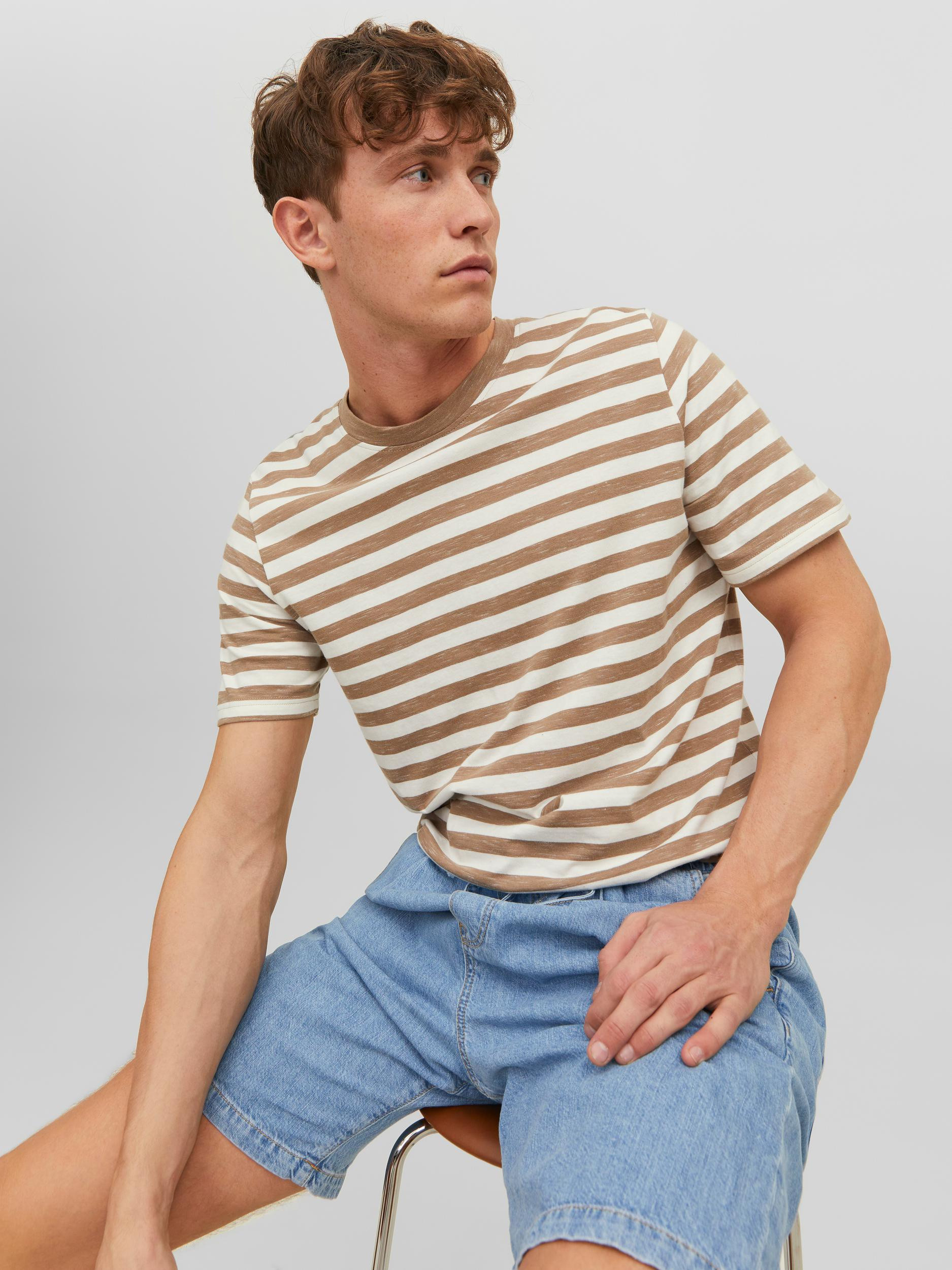 Jack & Jones - Striped T-Shirt, Beige, large image number 2