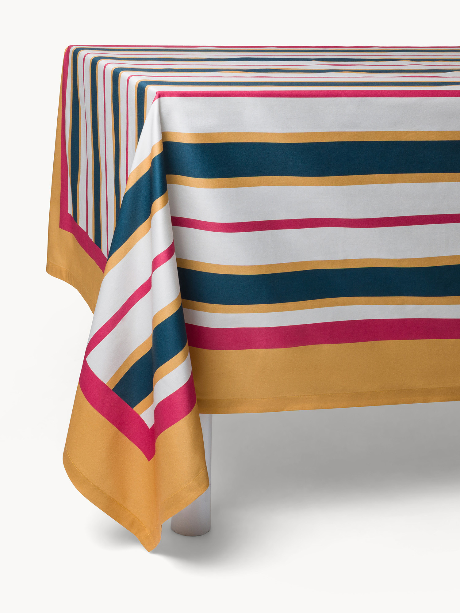 Tovaglia in twill di cotone a righe, Multicolor, large image number 0