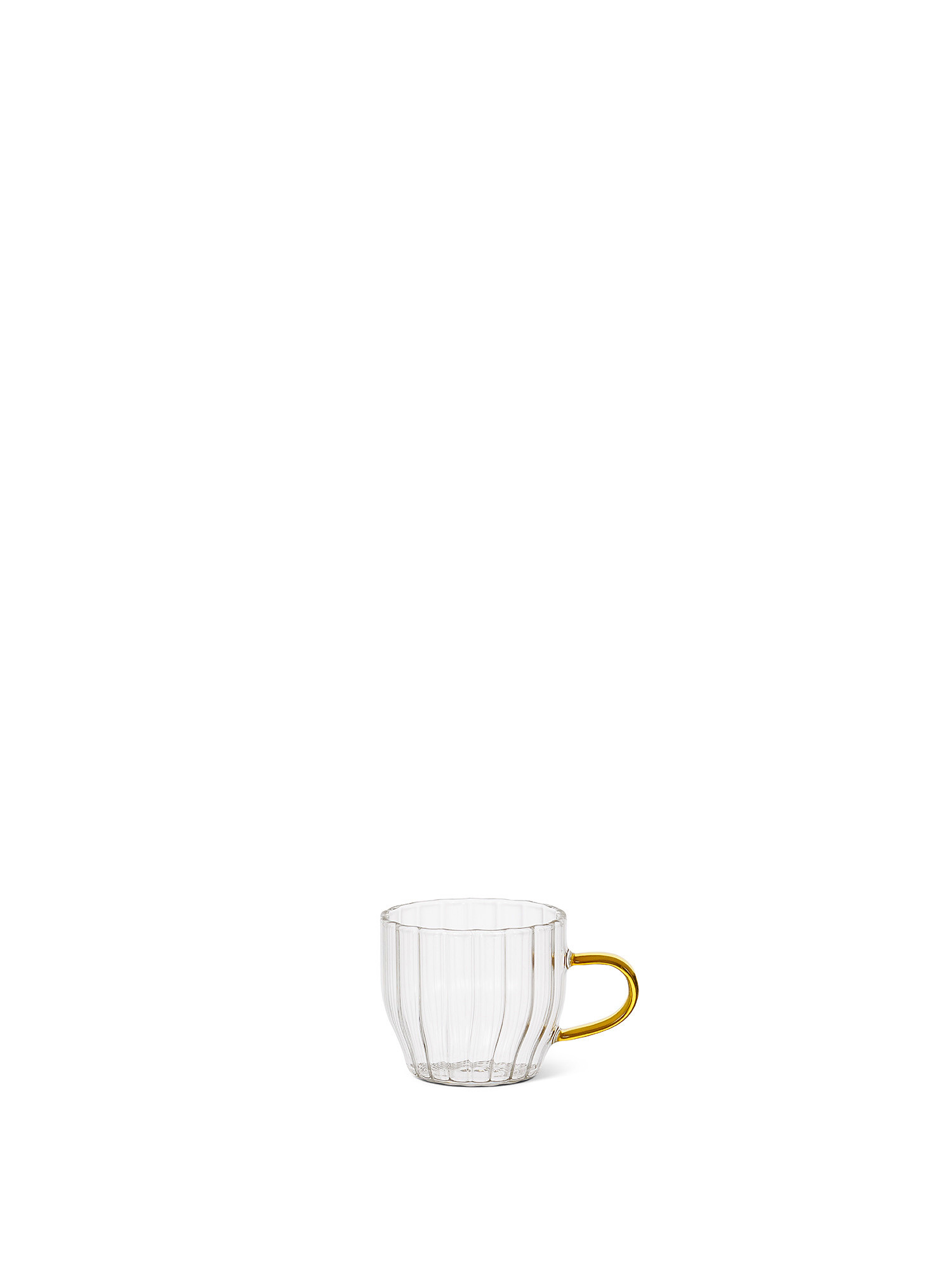 Glass coffee cup with colored handle, Transparent, large image number 0