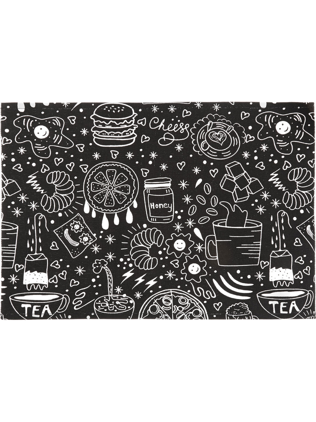 100% cotton table mat with food print