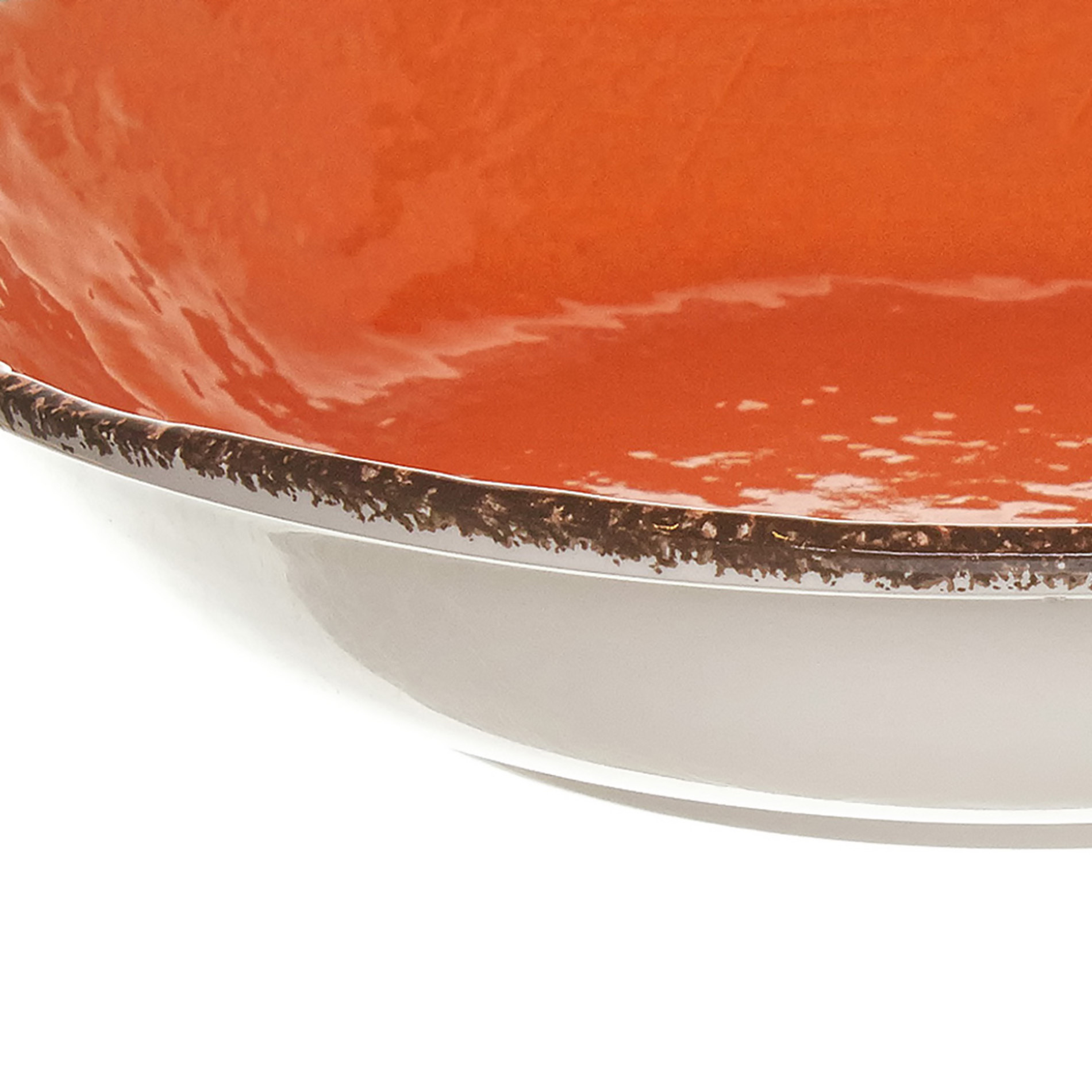 Preta handmade ceramic soup plate, Orange, large image number 2