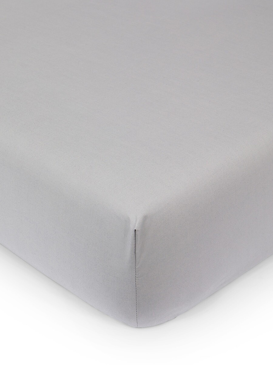 Lenzuolo con angoli in cotone percalle Zefiro, Grigio, large image number 0