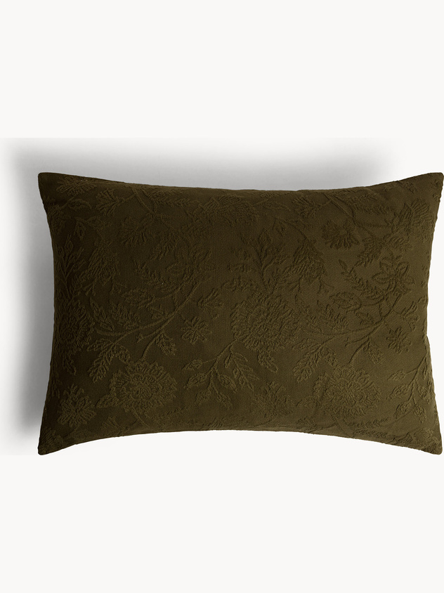 Cuscino 40x60 cm in puro cotone jacquard motivo floreale