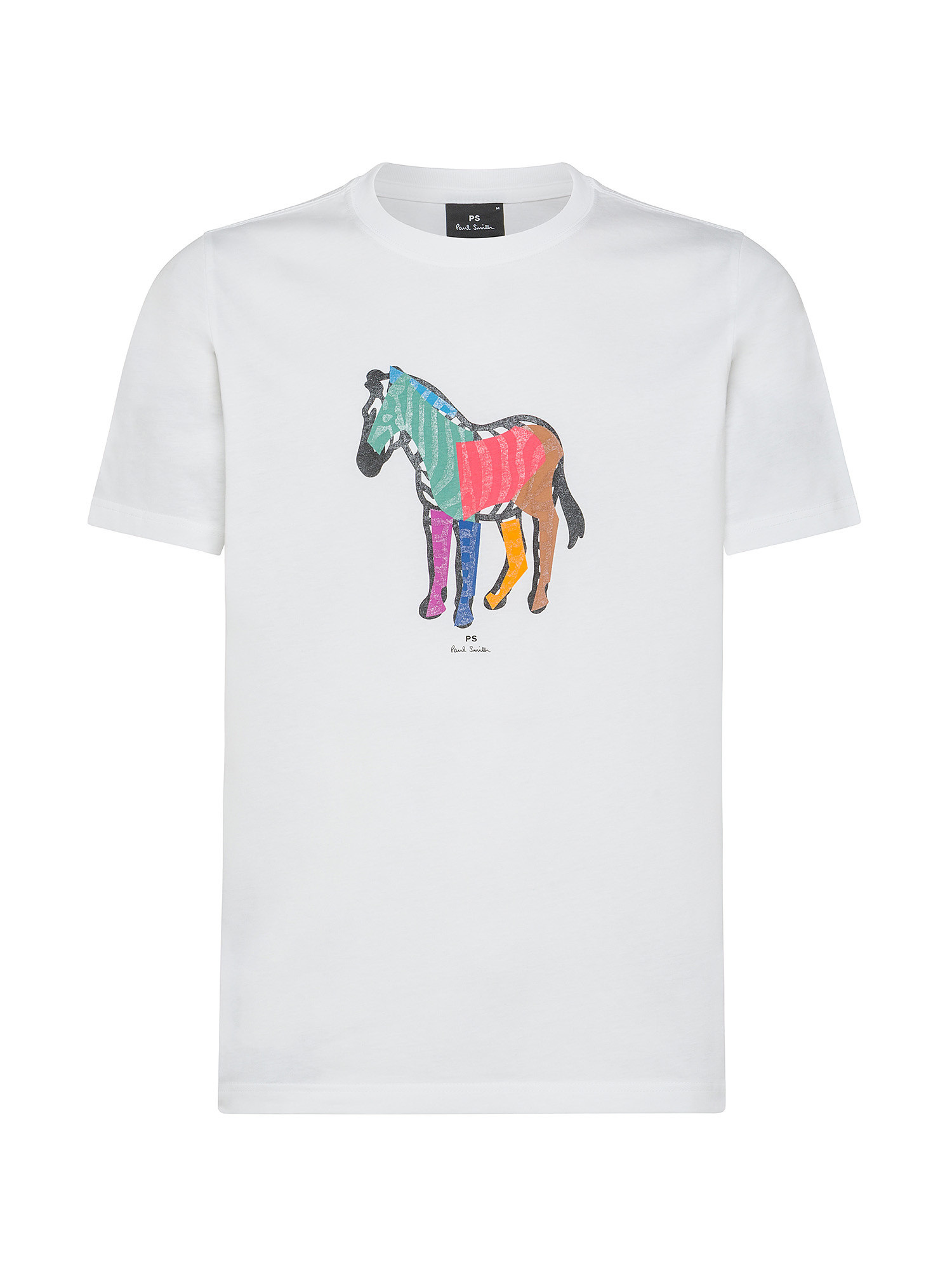 Paul Smith - Cotton T-shirt with Zebra print, White, large image number 0