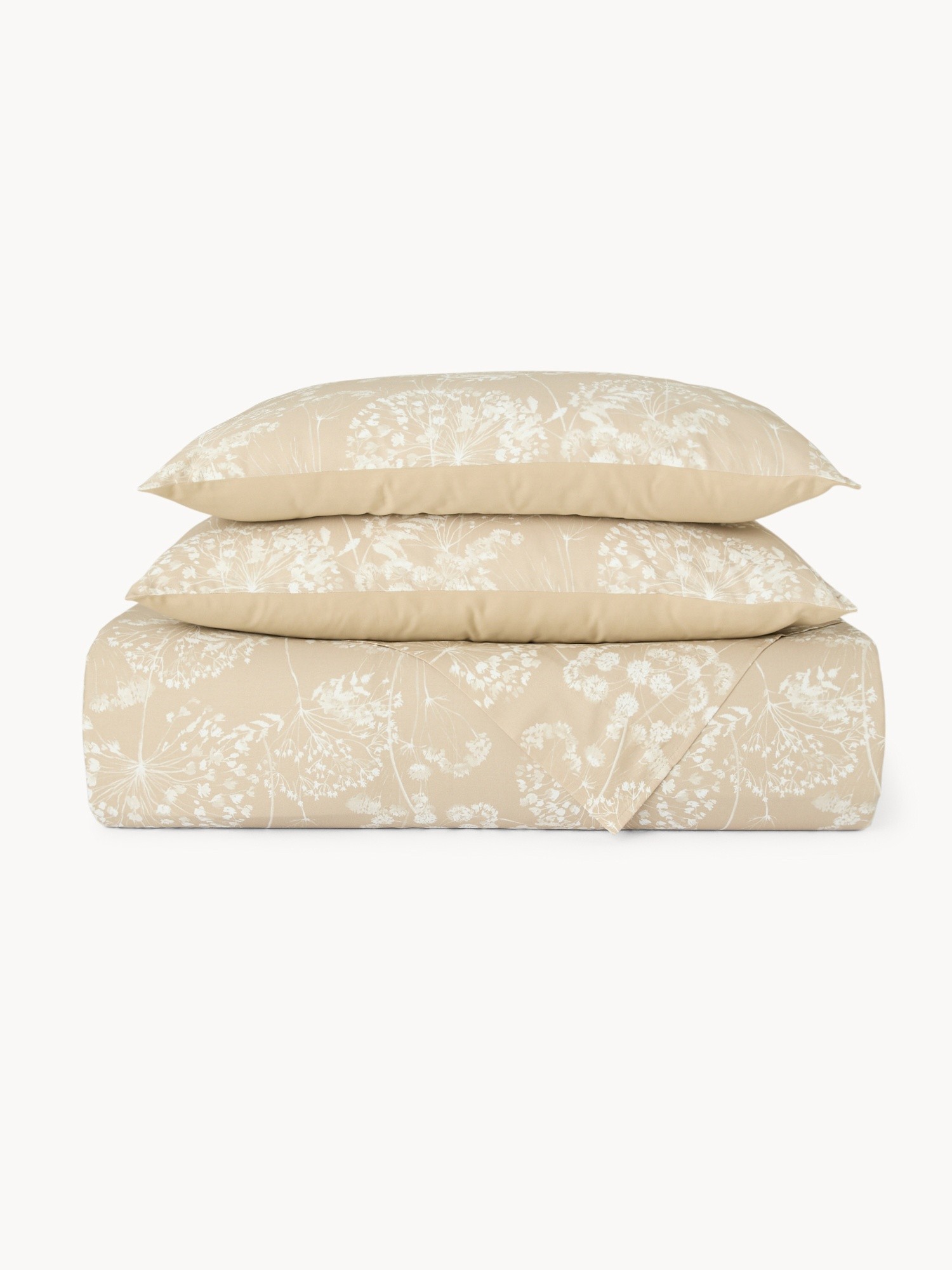 Portofino printed cotton sateen flat sheet, Beige, large image number 0