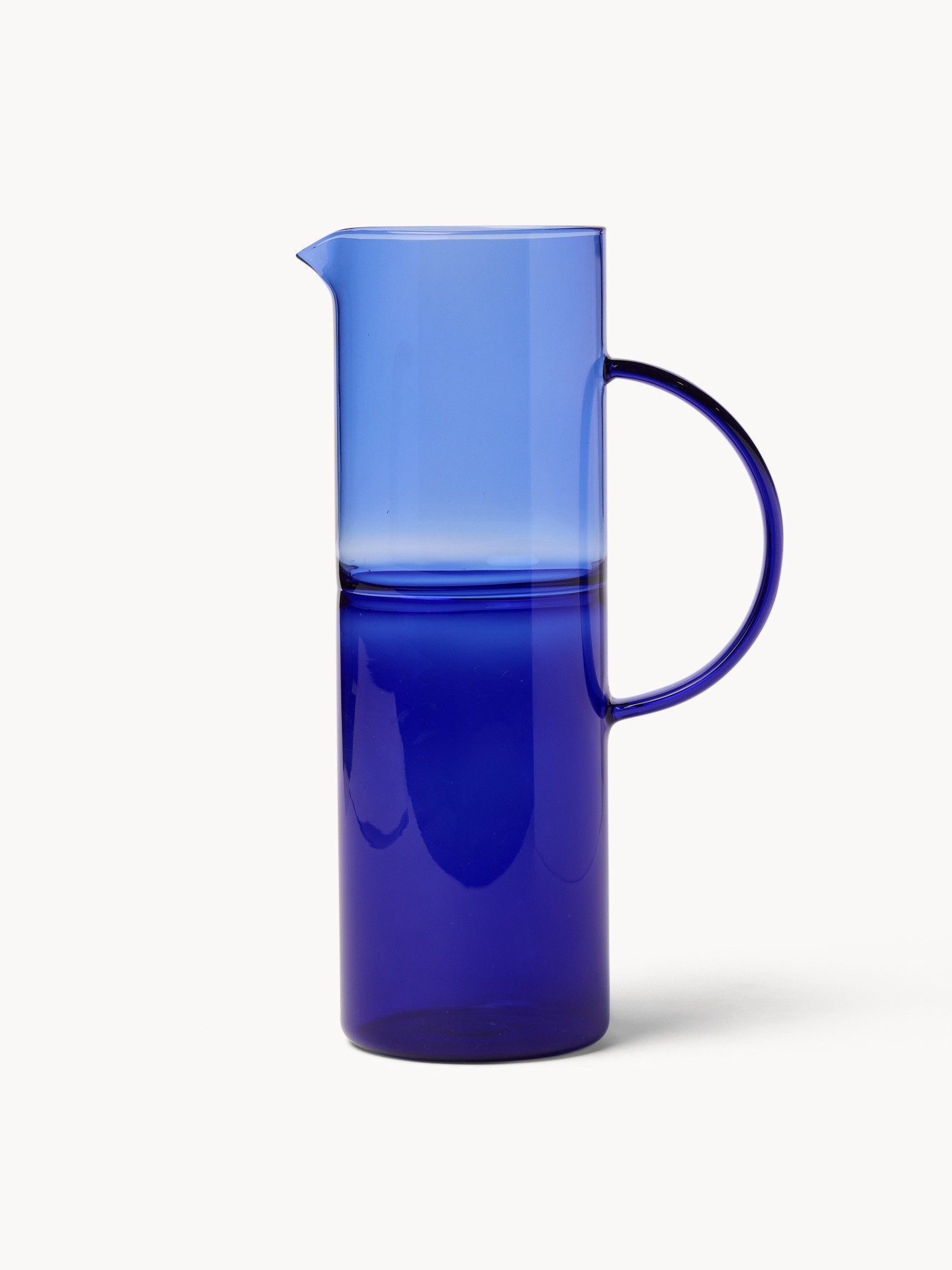 Narrow borosilicate glass carafe, Blue, large image number 1