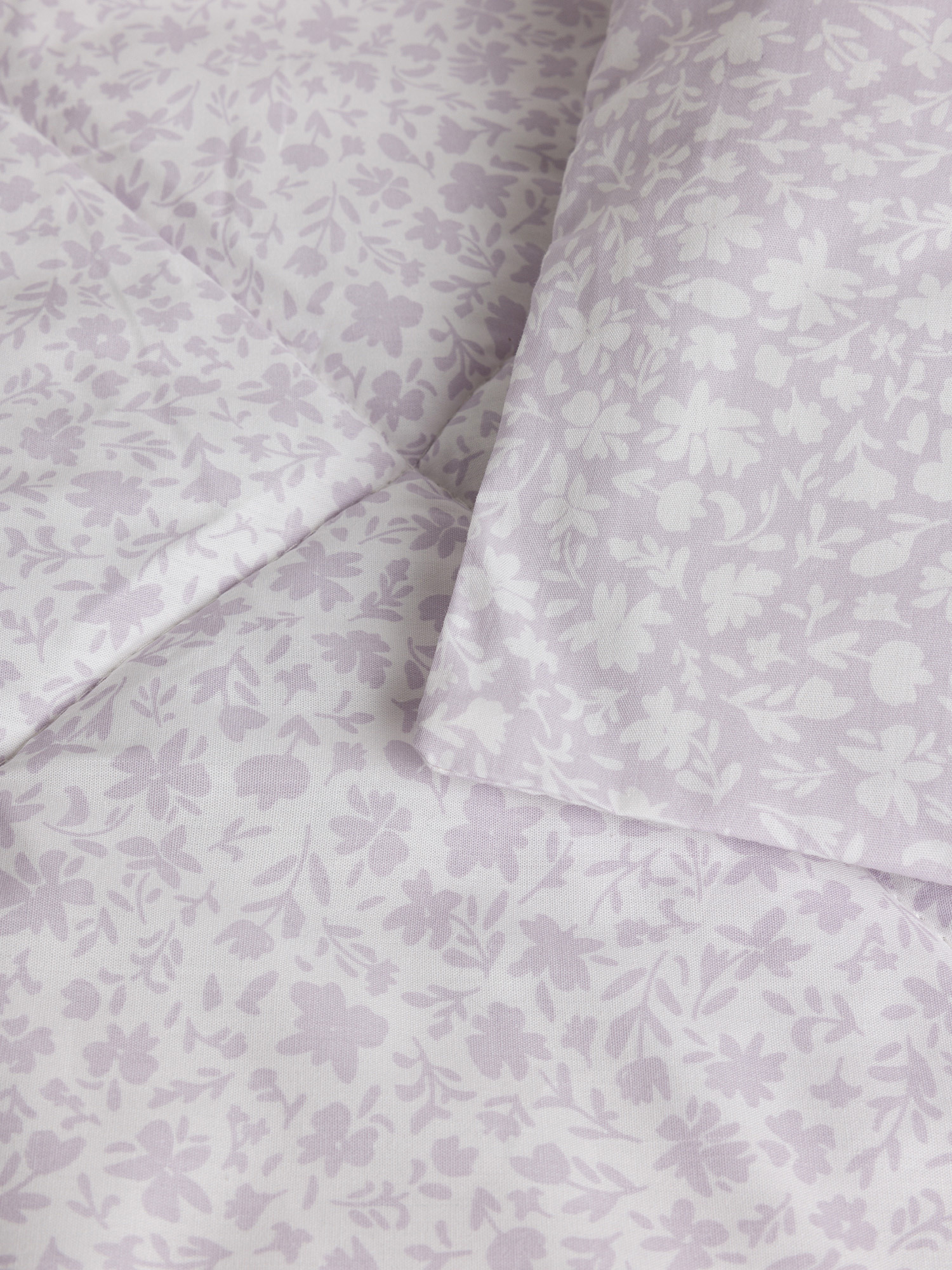 Trapunta in cotone stampa lavanda, Multicolor, large image number 1