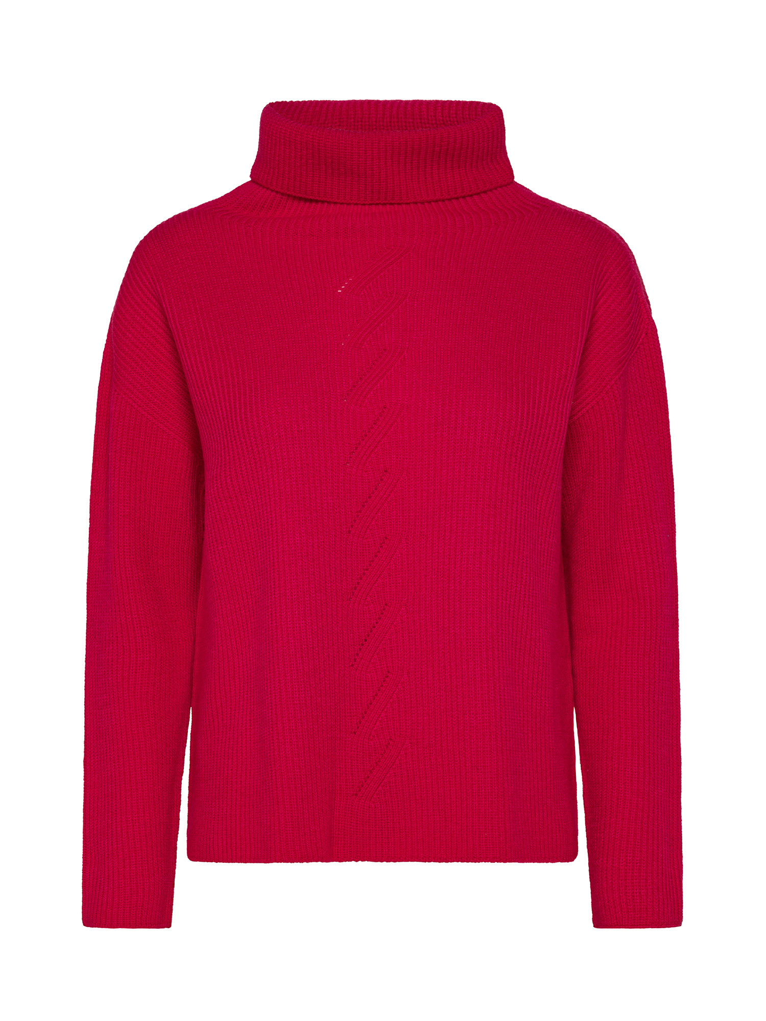 K Collection - Turtleneck pullover in extrafine wool, Pink Fuchsia, large image number 0