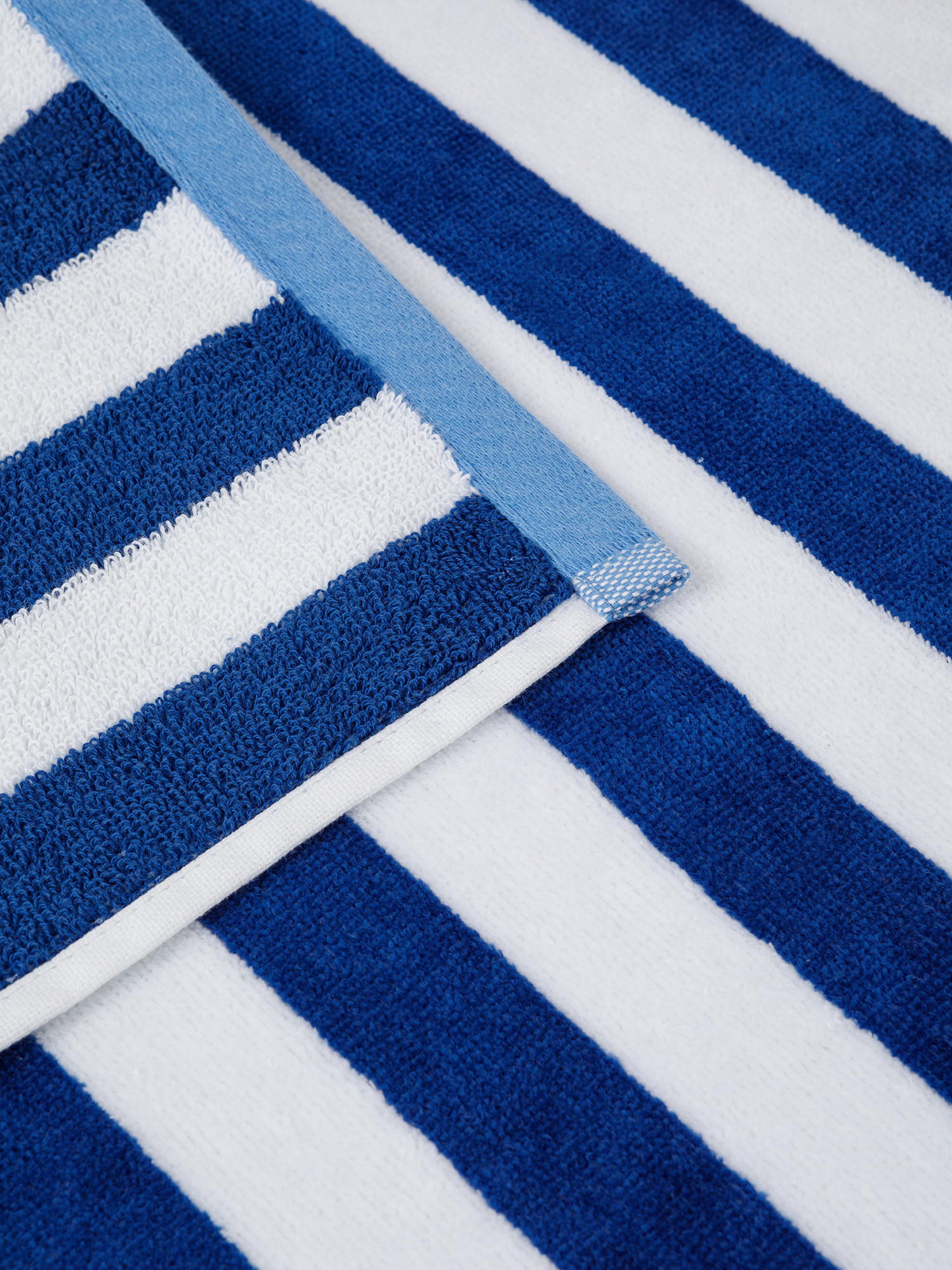 Velor cotton towel with sailor stripes motif, Blue, large image number 2
