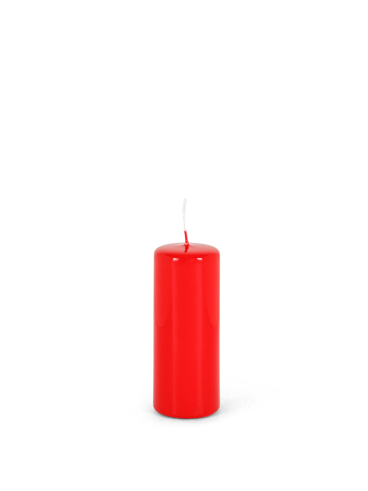 Cylindrical candle in lacquered wax made in Italy, Red, large image number 0