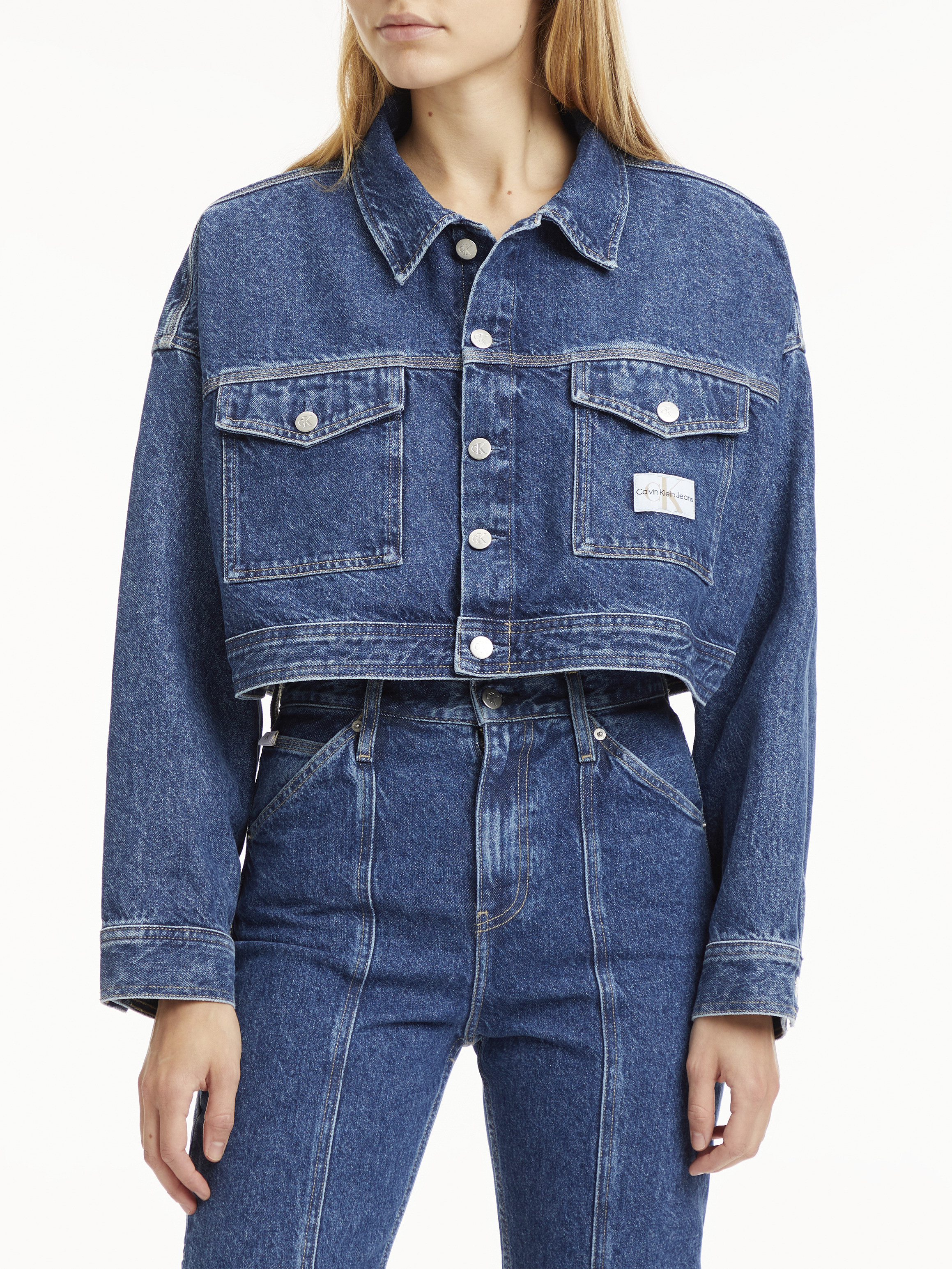 Calvin Klein Jeans - Cropped relaxed-fit jacket in denim, Denim, large image number 3