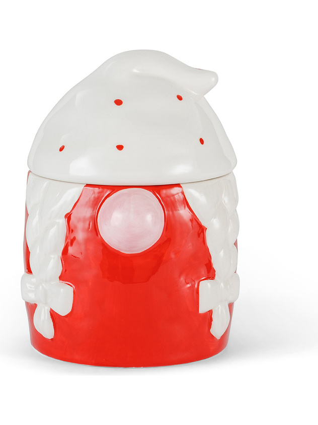 Ceramic cookie jar with gnome motif