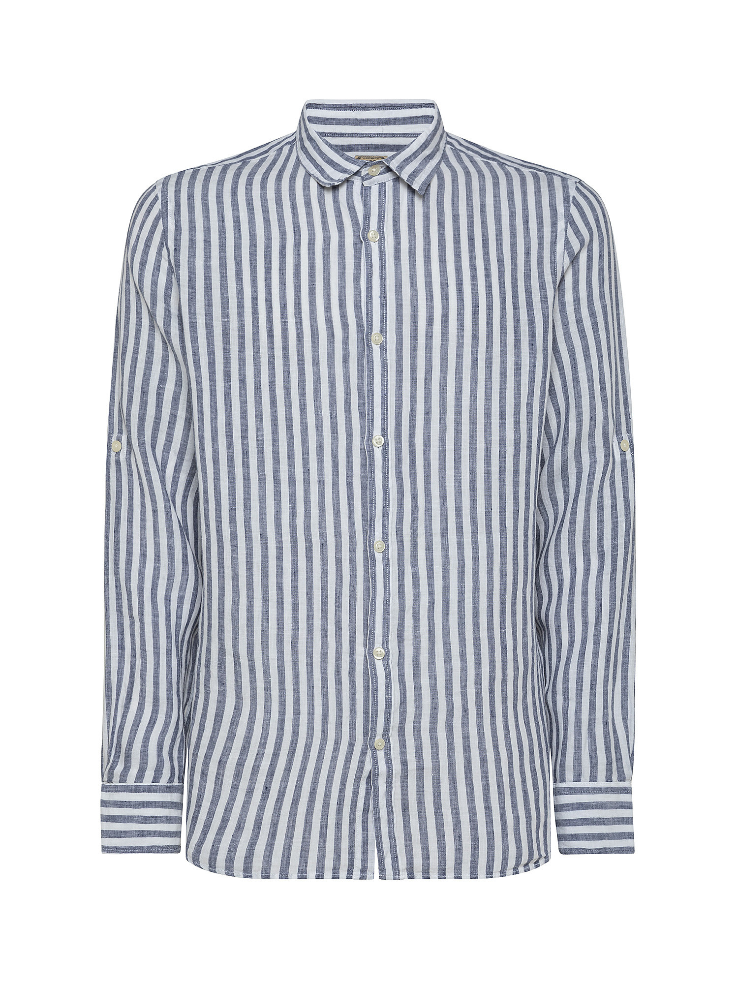 Camicia puro lino collo francese, Blu chiaro, large image number 0
