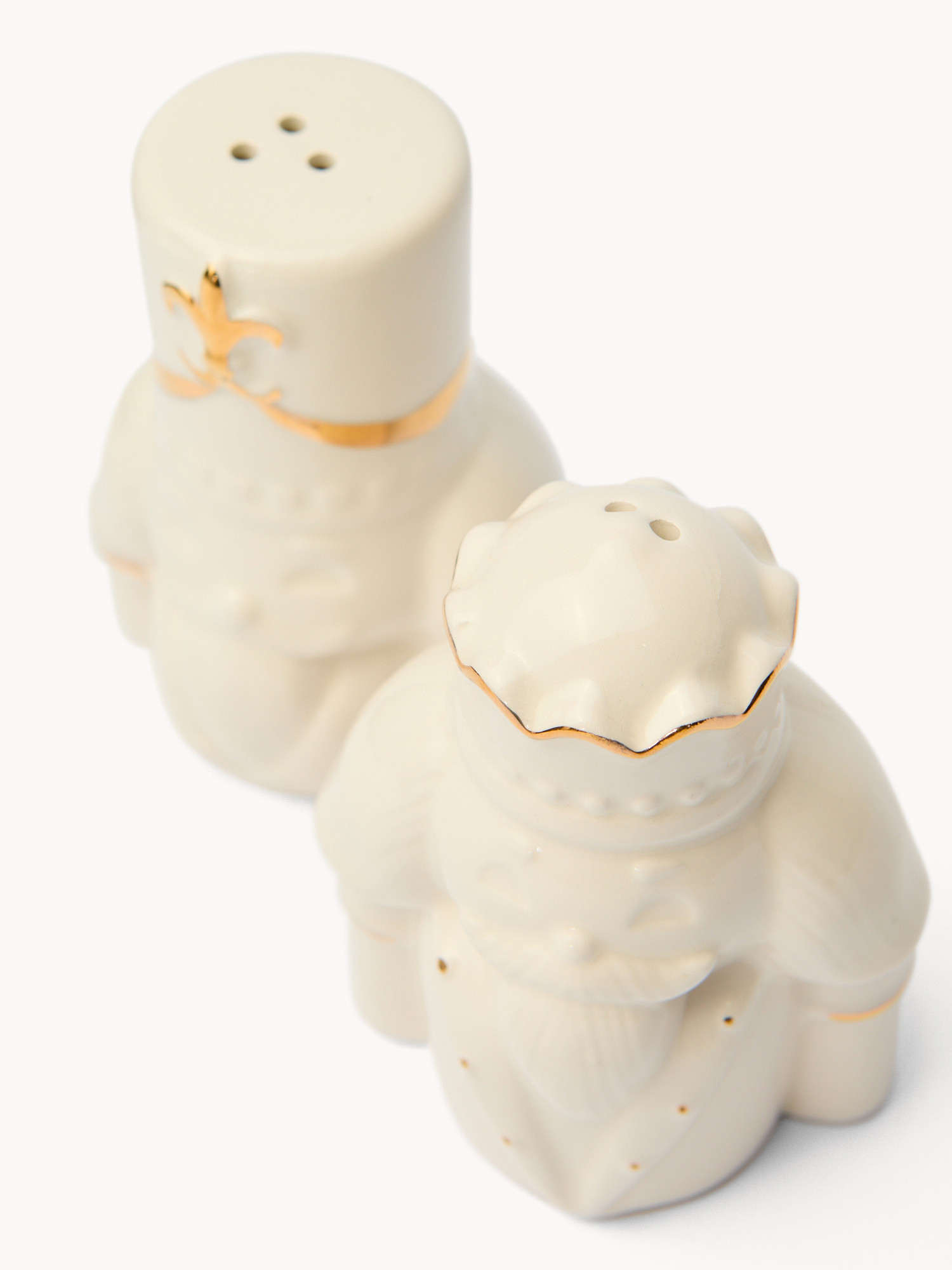 Set sale e pepe in ceramica a schiaccianoci, Bianco, large image number 1