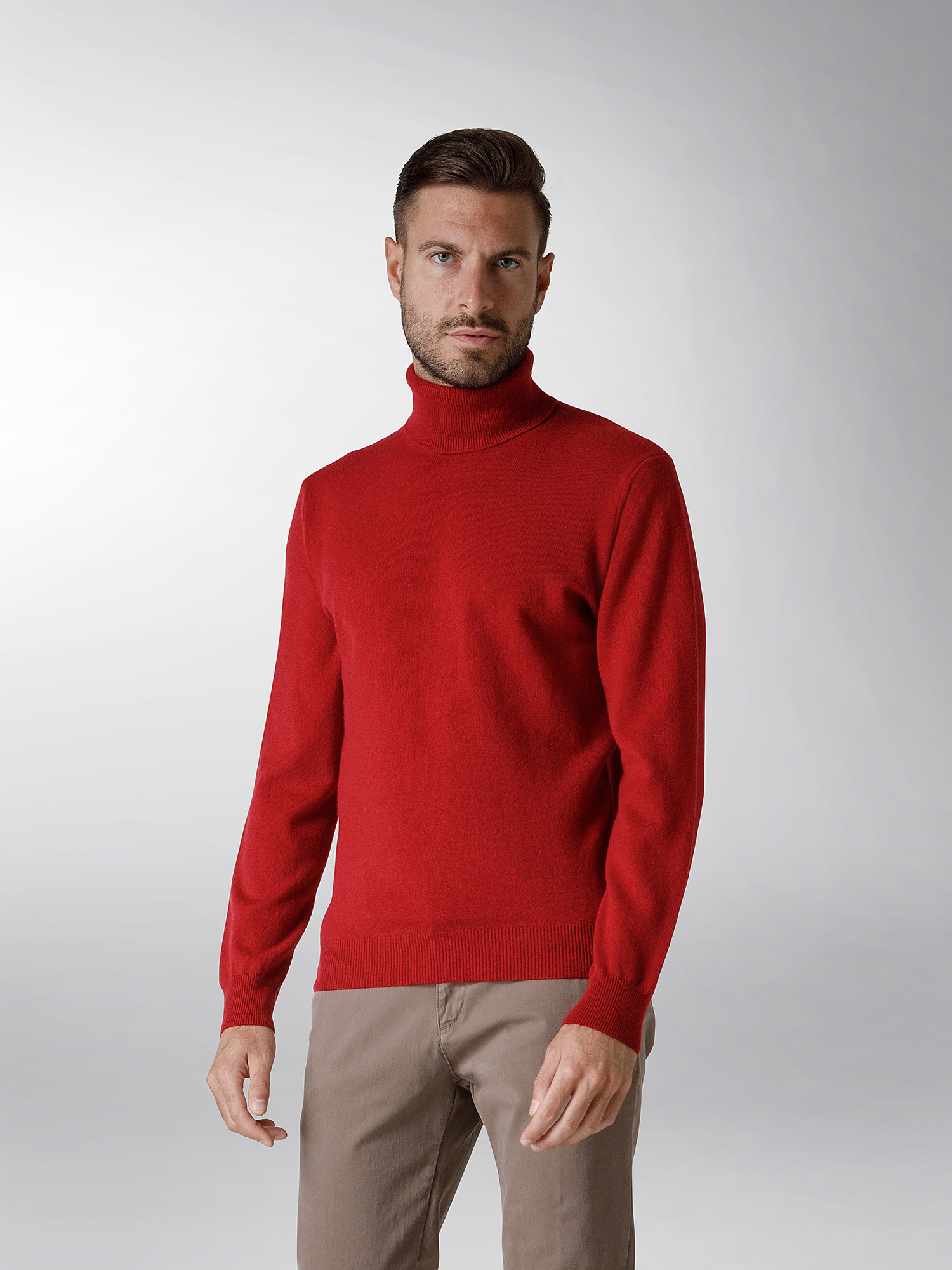 Coin Cashmere - Turtleneck in pure cashmere, Red, large image number 1