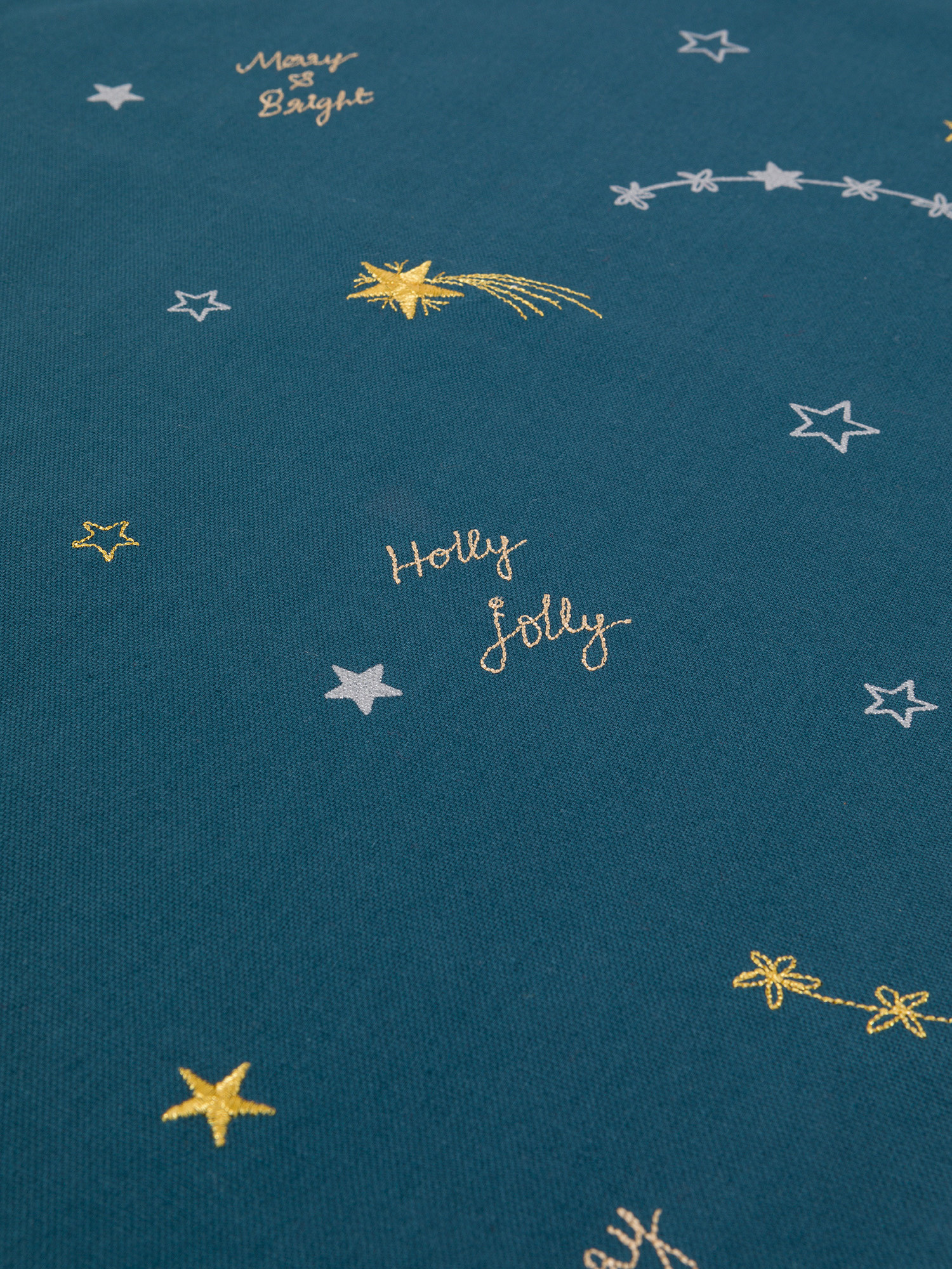 Cotton runner with star embroidery, Blue, large image number 1