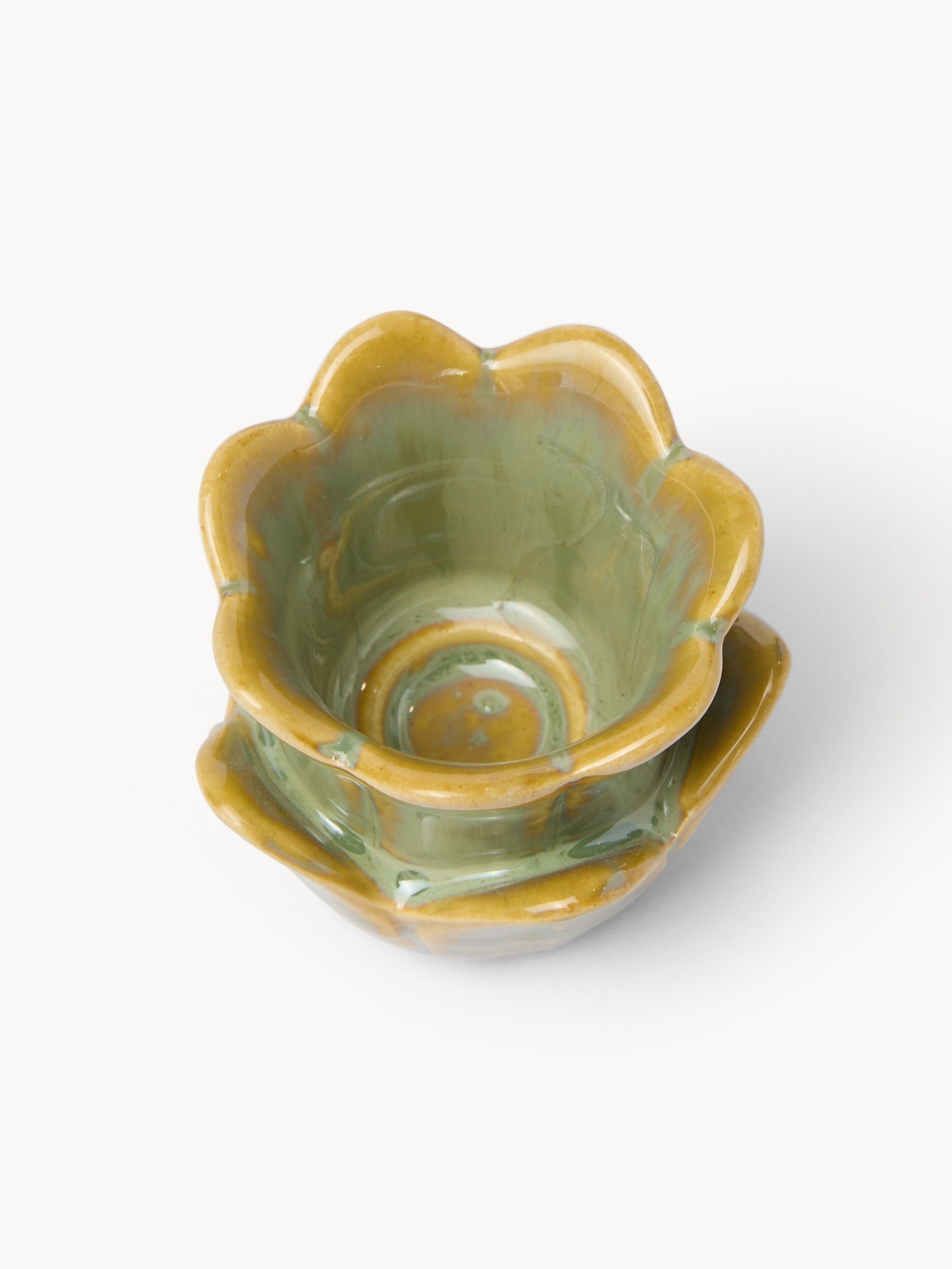 Vaso in ceramica artigianale vietnamita, Verde, large image number 1