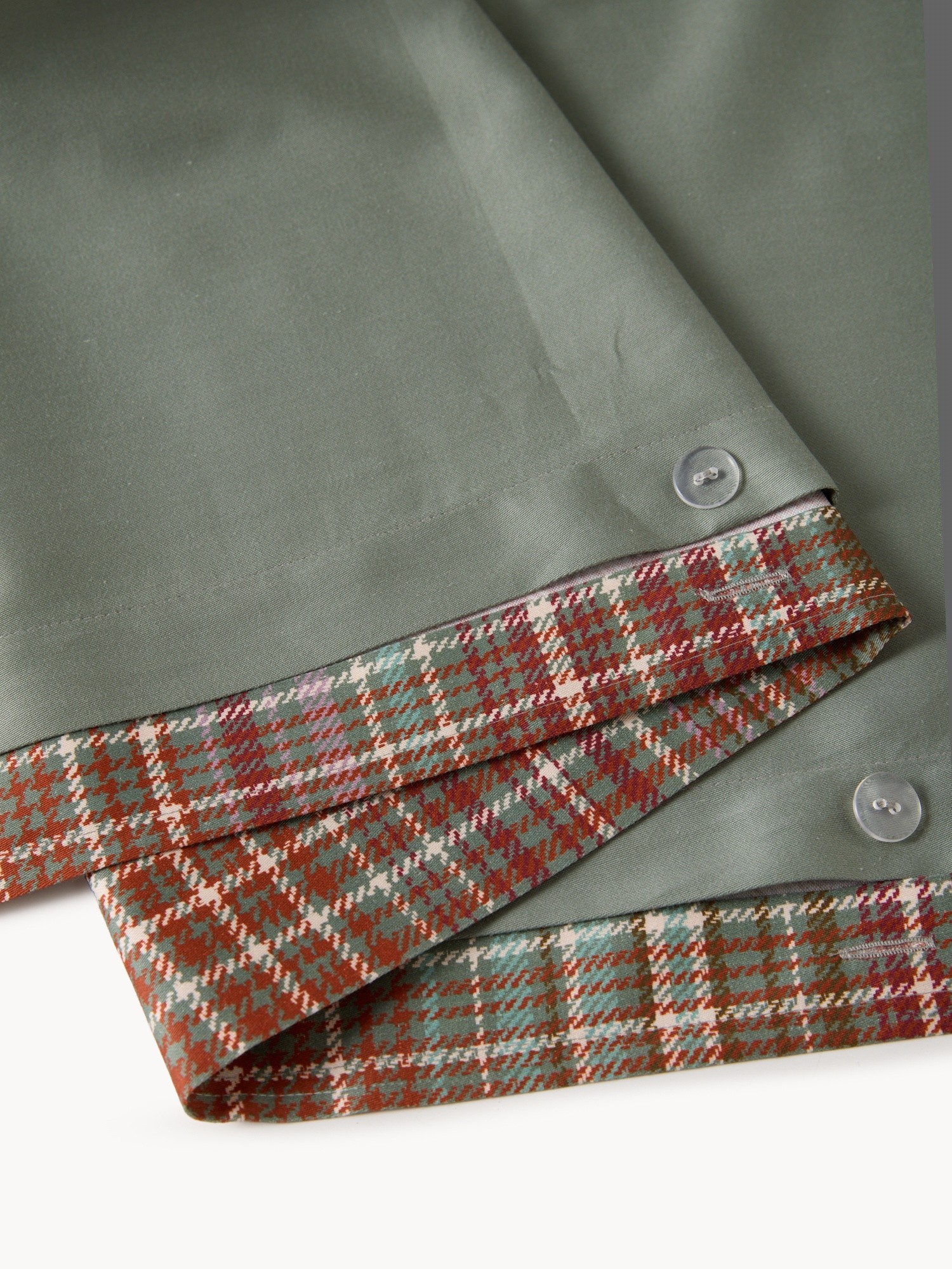 Copripiumino in raso di cotone tartan, Verde chiaro, large image number 1