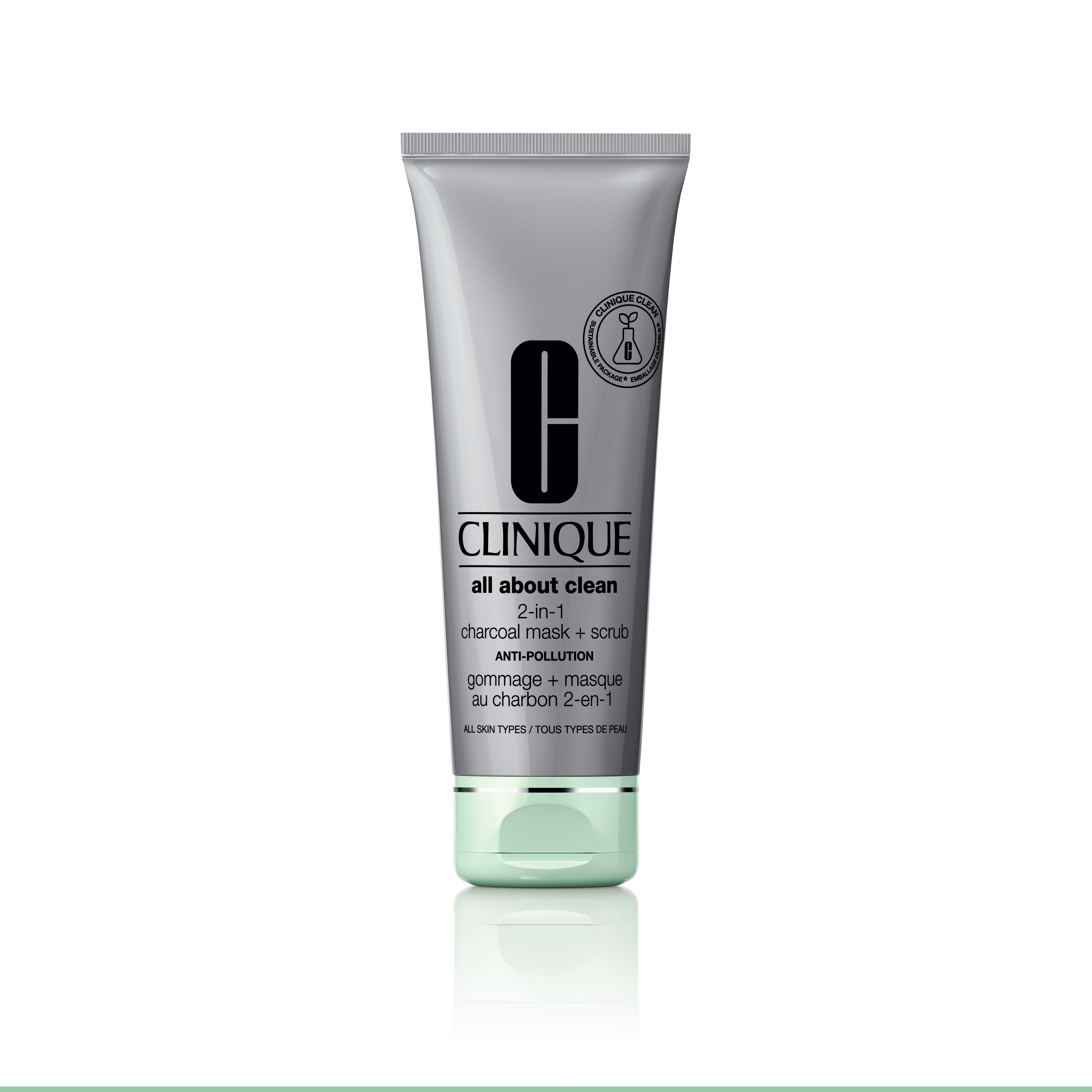 Clinique all about clean 2 in 1 charcoal mask + scrub, Grigio, large image number 0