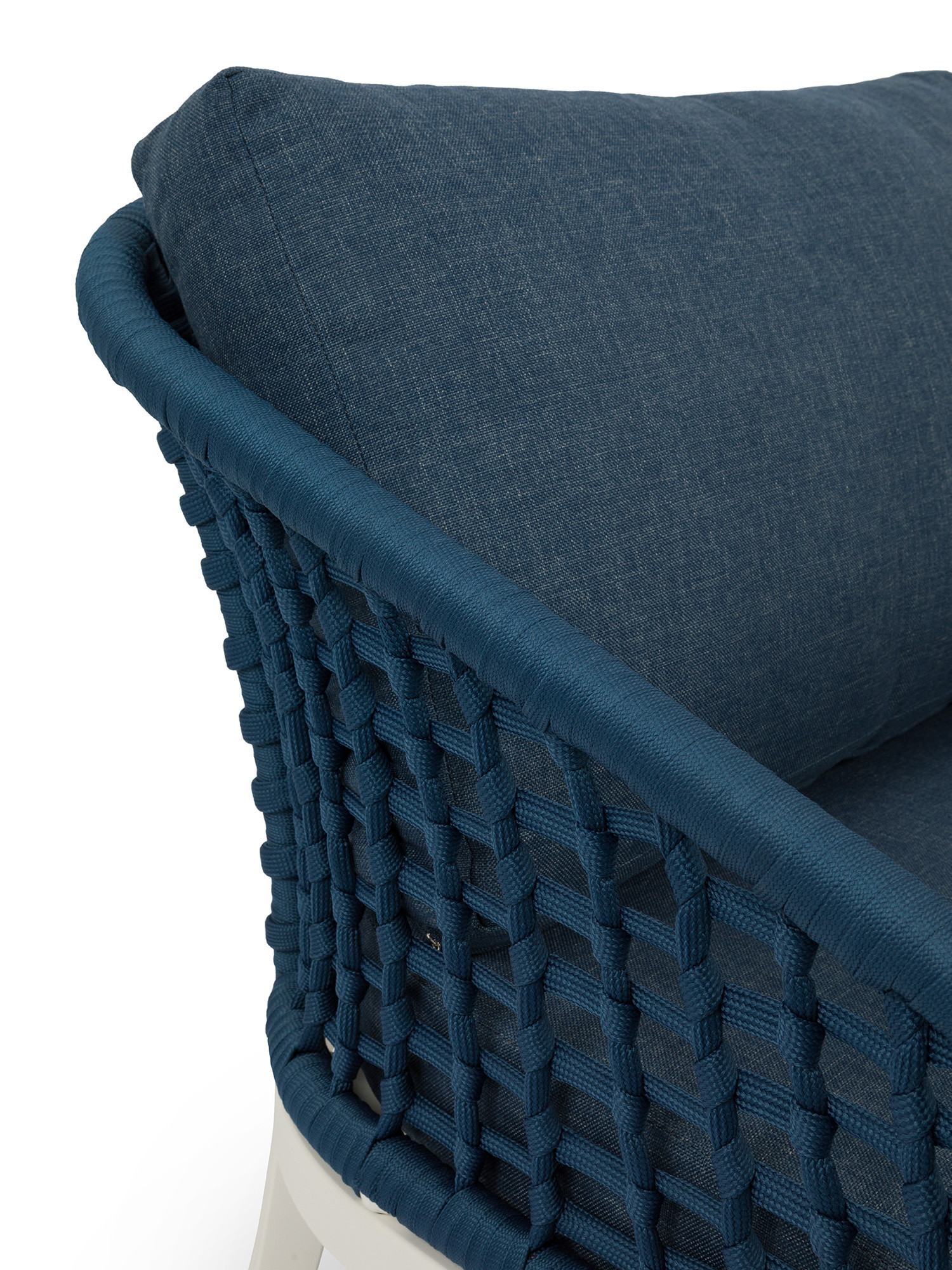 Mediterranean armchair in polyester and aluminium, Blue, large image number 2