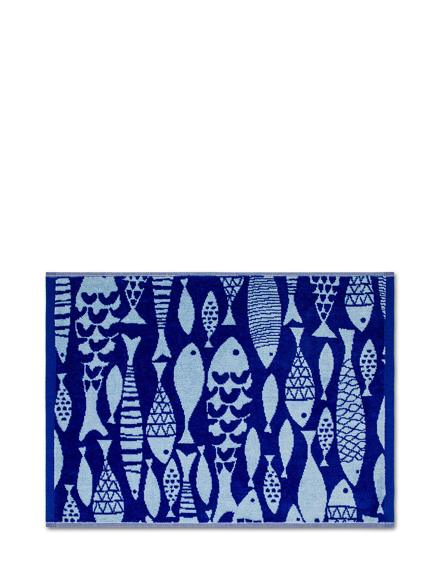 Asciugamano in velour di puro cotone, Blu, large image number 2