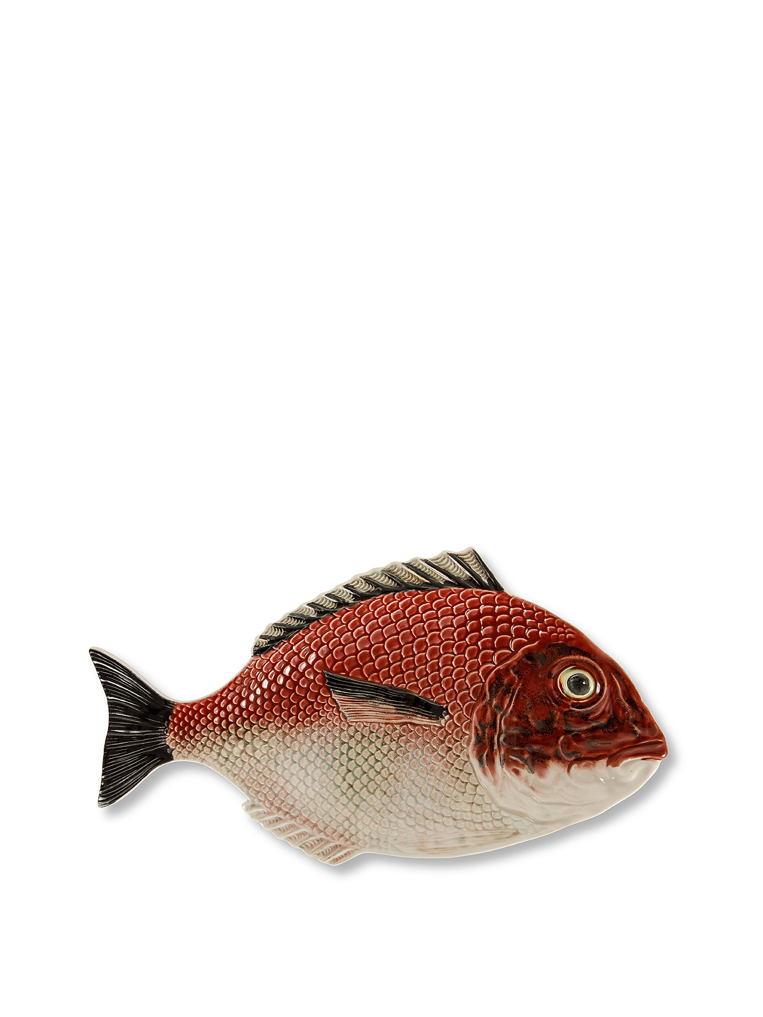 Piatto da portata ceramica a pesce, Rosso, large image number 0