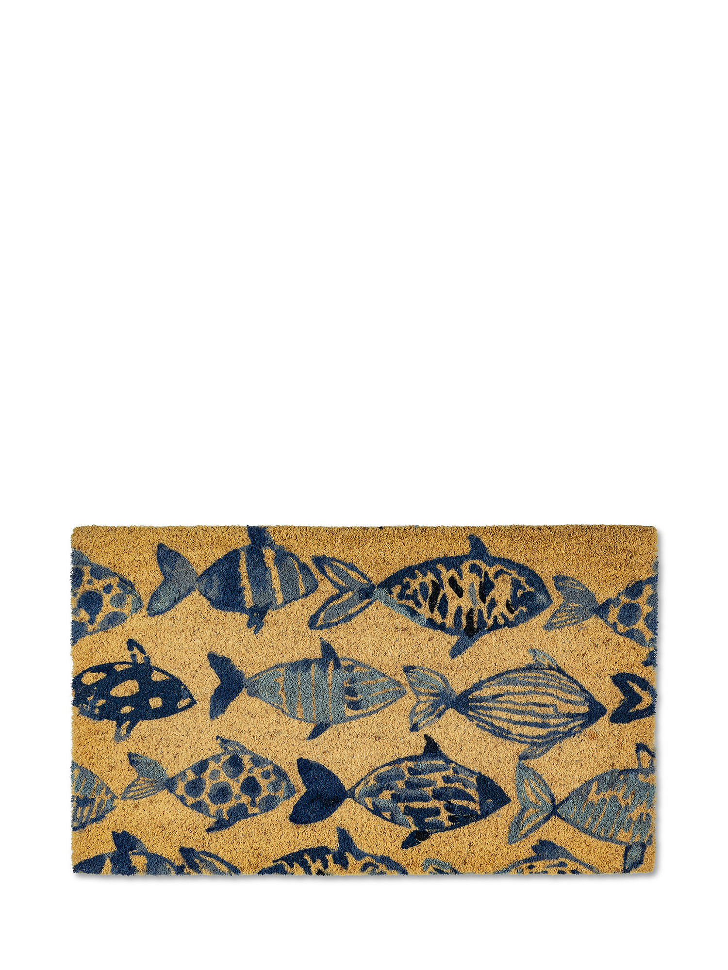 Fish print coconut doormat, Brown, large image number 0