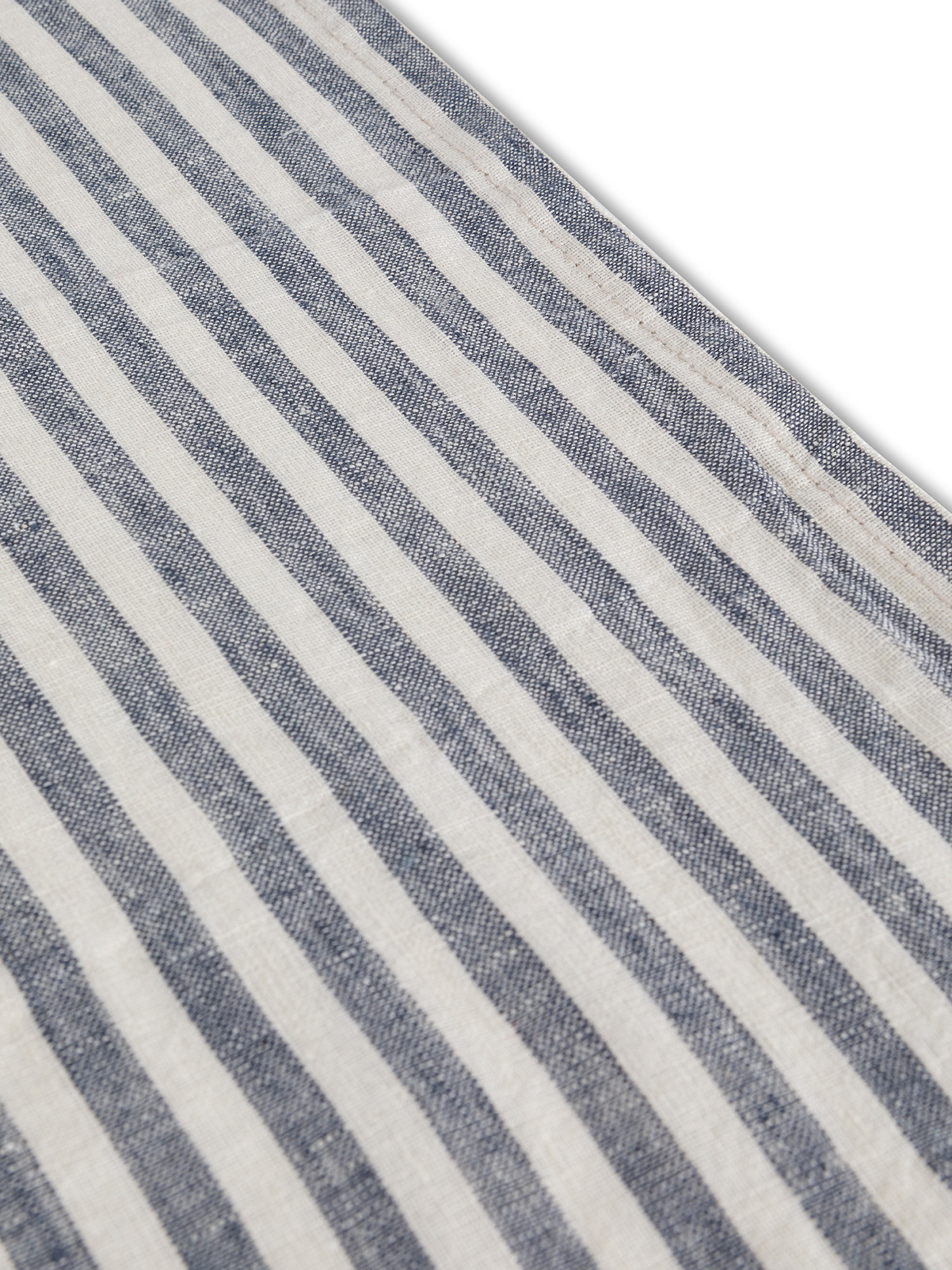 Striped linen runner, Blue, large image number 1